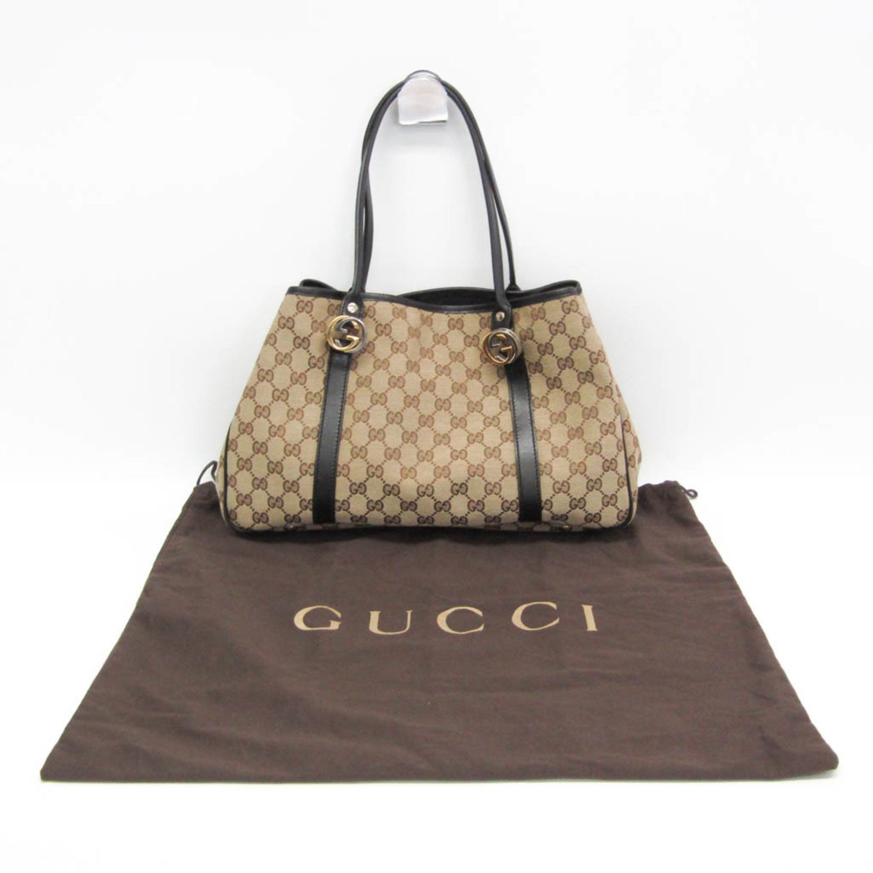 Gucci GG Twins Canvas Tote Bag Beige,Black