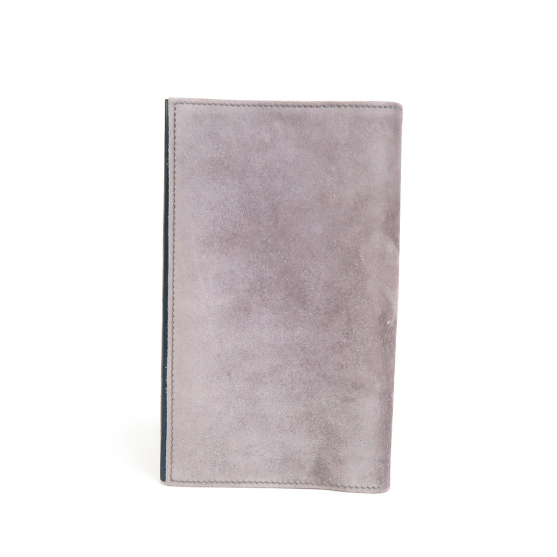 Hermes Notebook Cover Suede/Leather Gray/Dark Blue Unisex