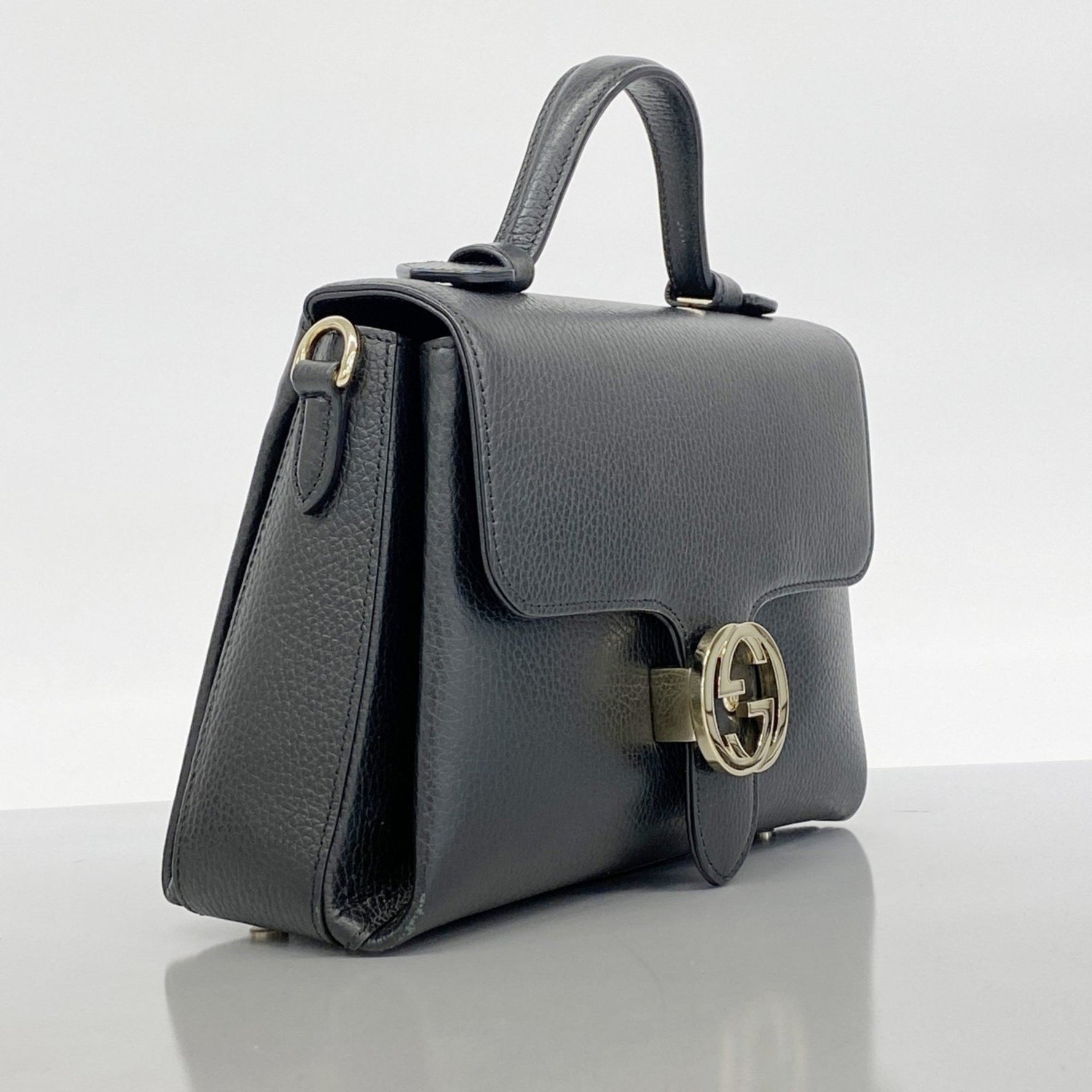 Gucci Interlocking G Handbag Leather Bag