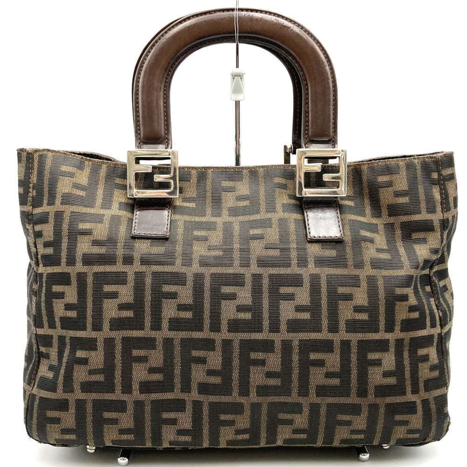 FENDI Zucca handbag tote bag nylon khaki