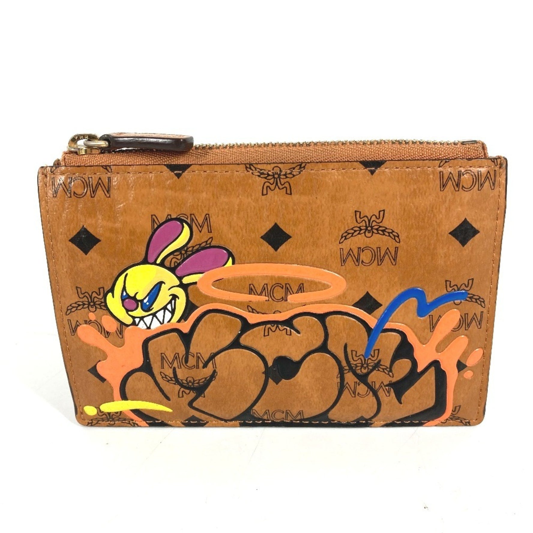 MCM SAMBYPEN Collaboration Sam By Pen Rabbit Visetos Wallet Coin Purse Wallet/Coin Case Leather