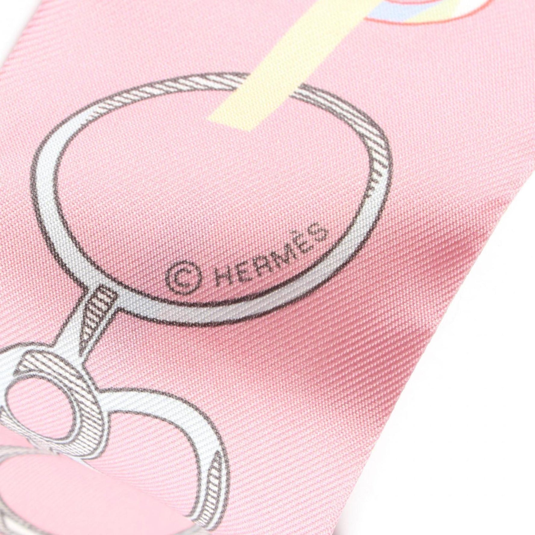 Hermes Hermès Twilly Do Re Boucles Silk Scarf Beige, Multicolor