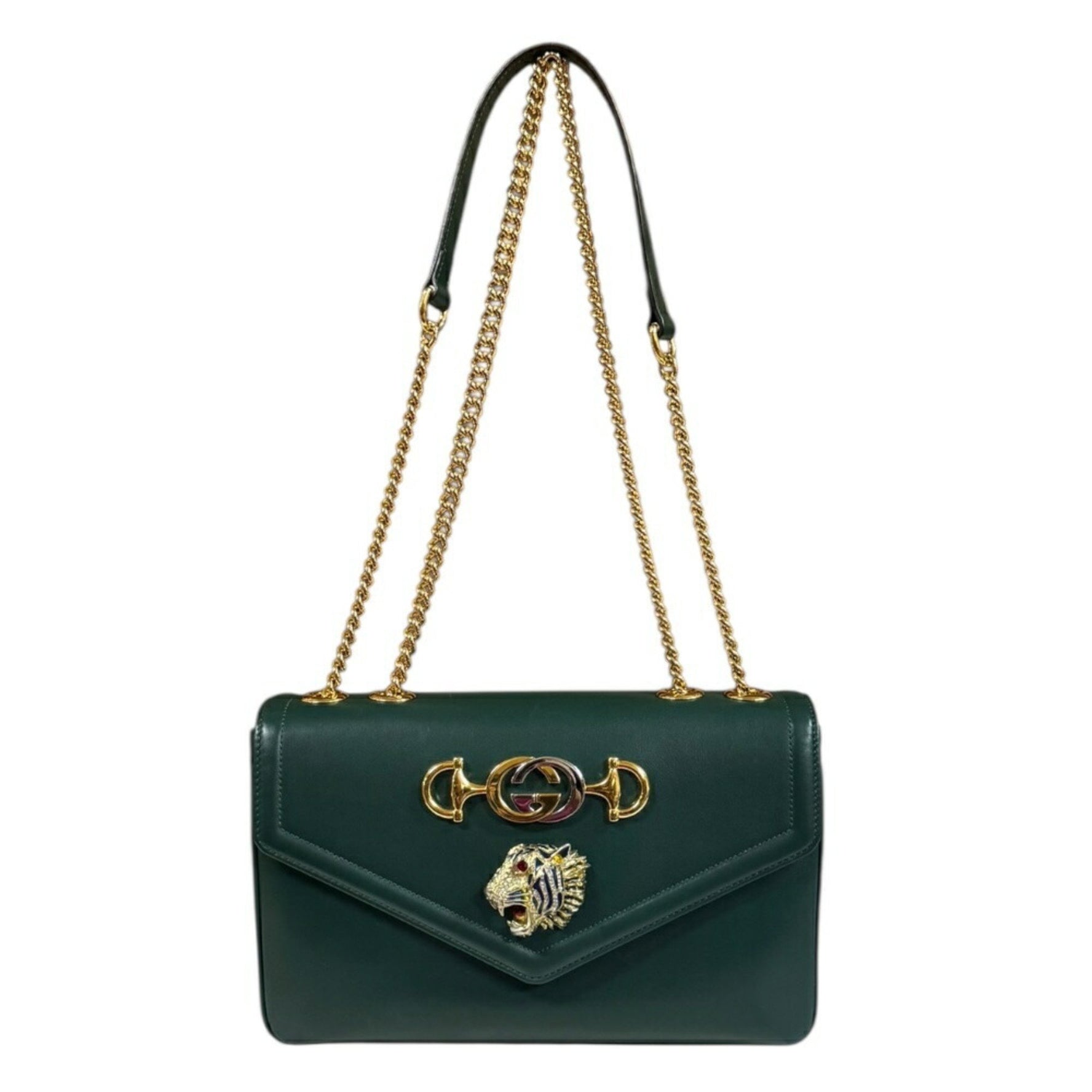 Gucci Raja Shoulder Bag, Leather, Double Chain