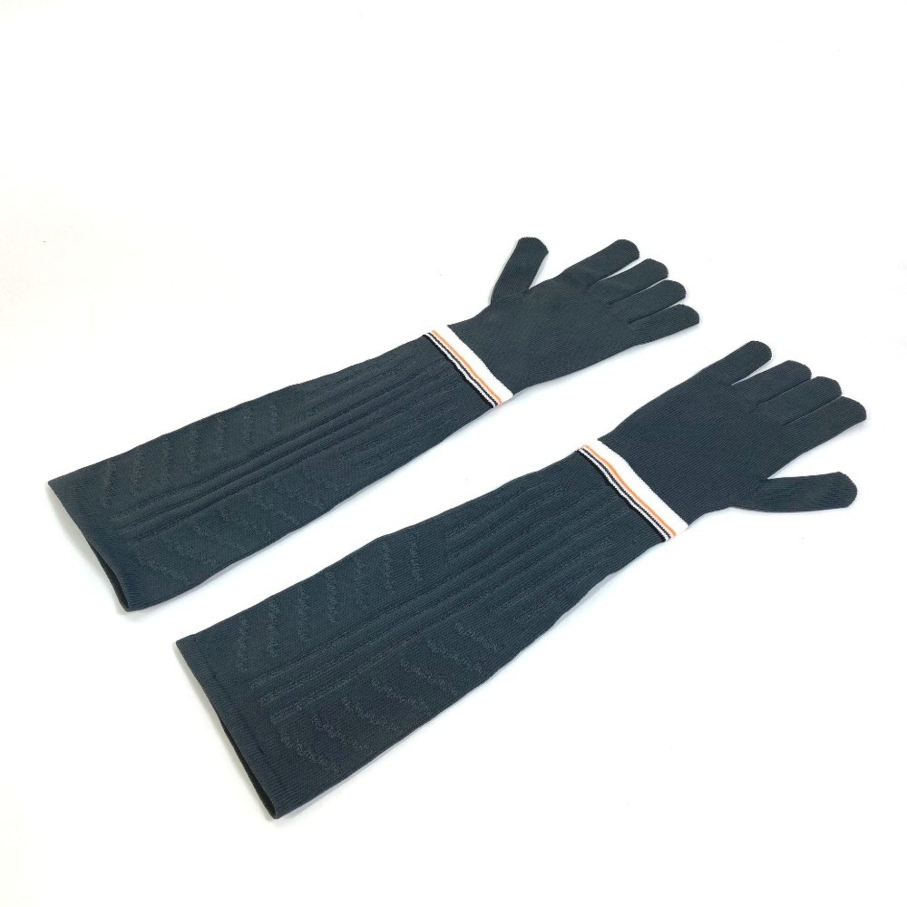 PRADA Long Gloves Polyester Grey