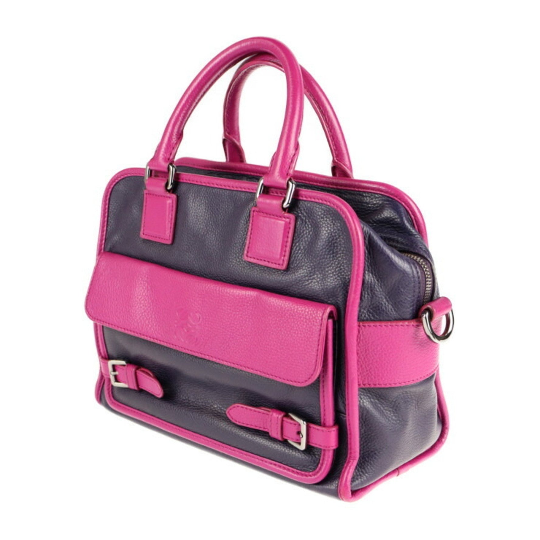 LOEWE Cruz handbag leather purple pink bicolor