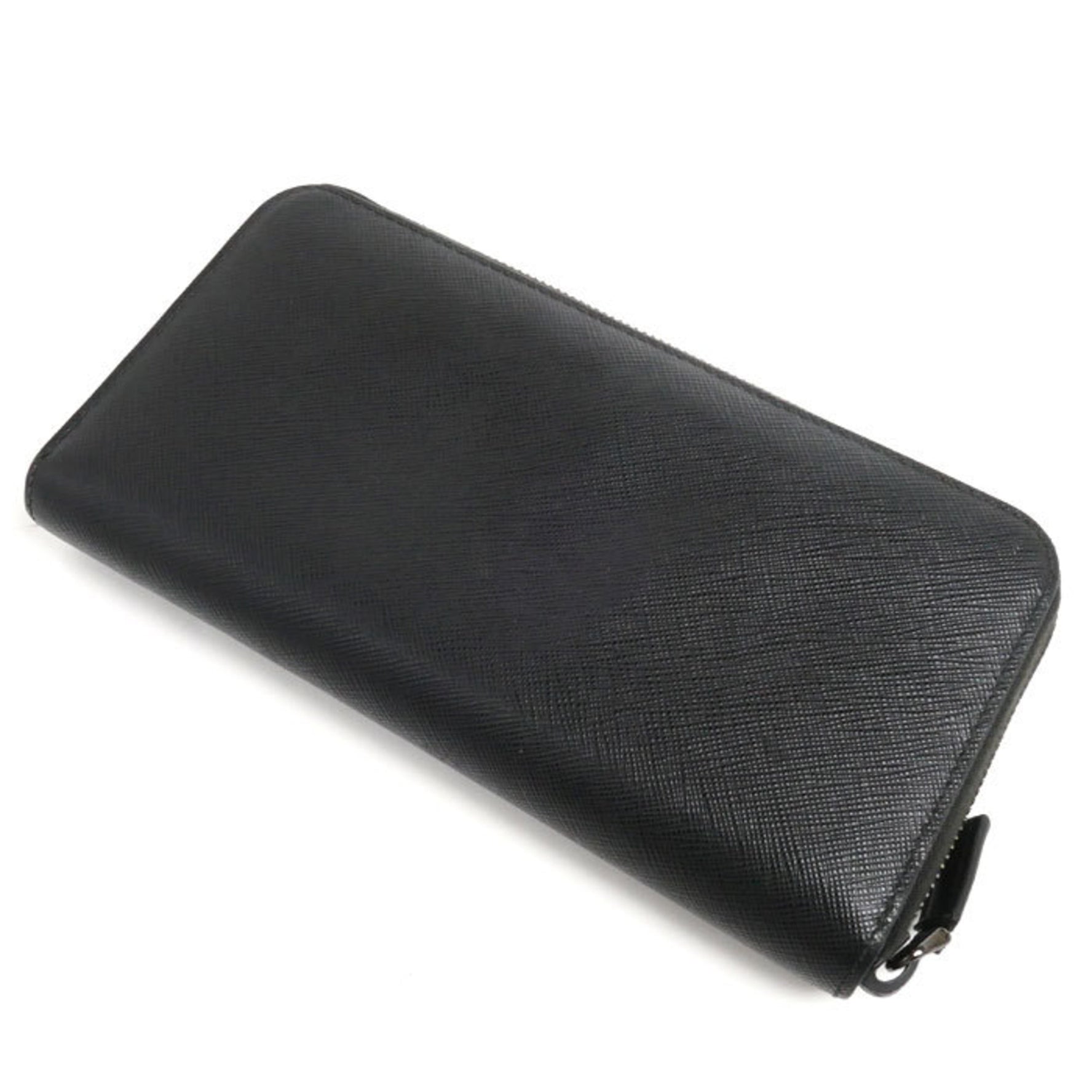 PRADA Saffiano Leather Long Wallet Round