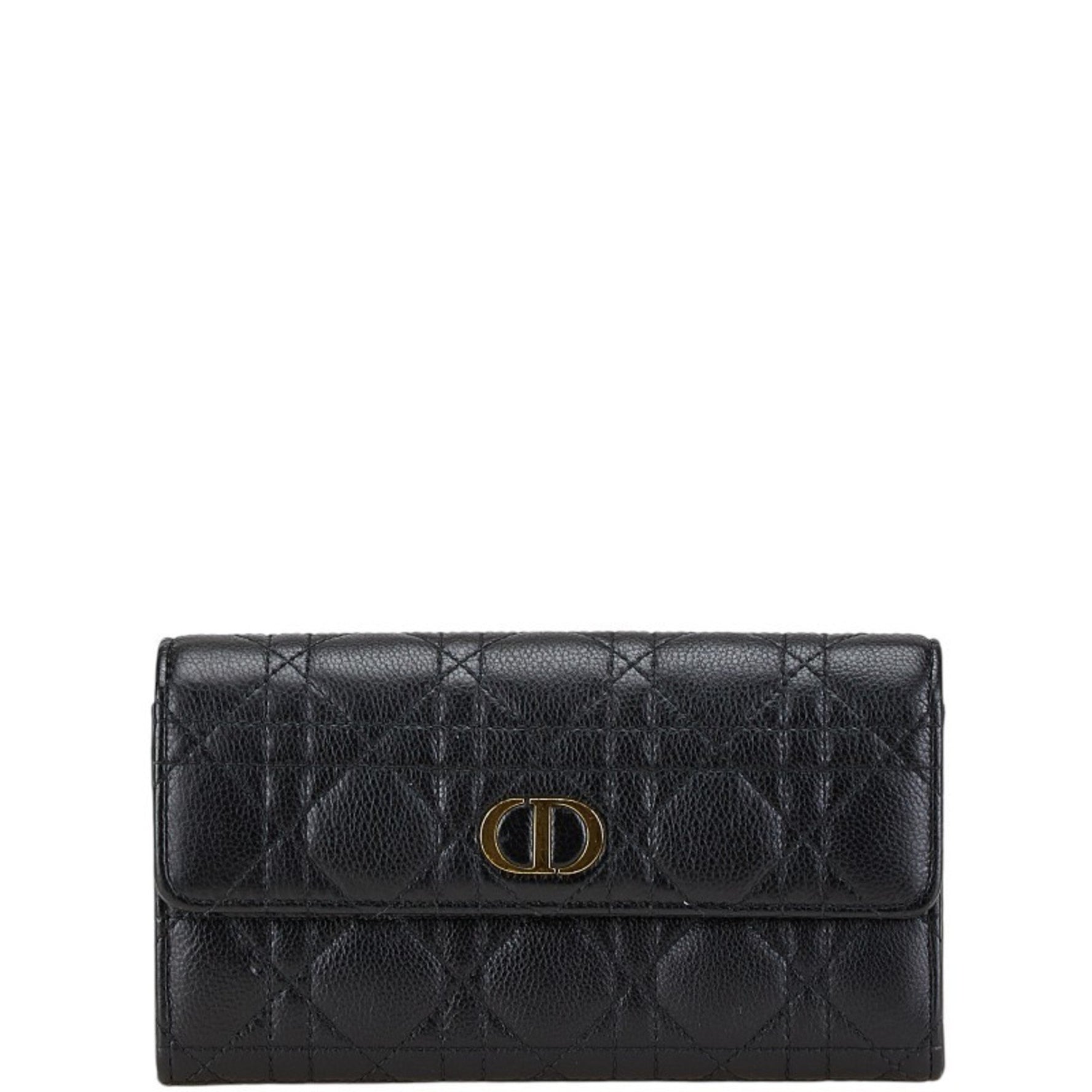 Christian Dior Dior CD logo Cannage long wallet leather