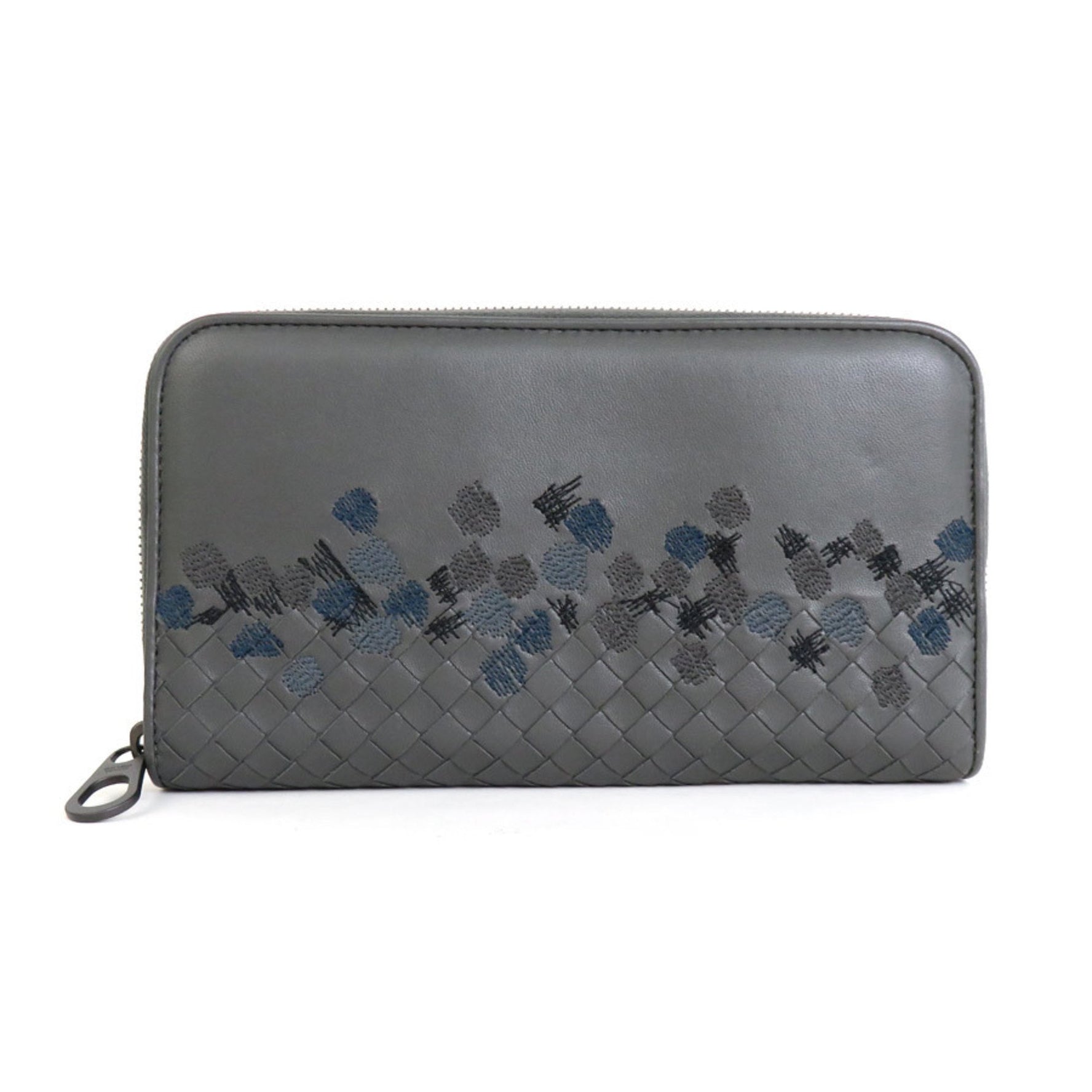 Bottega Veneta BOTTEGAVENETA Round Zipper Long Wallet Intrecciato Leather Unisex
