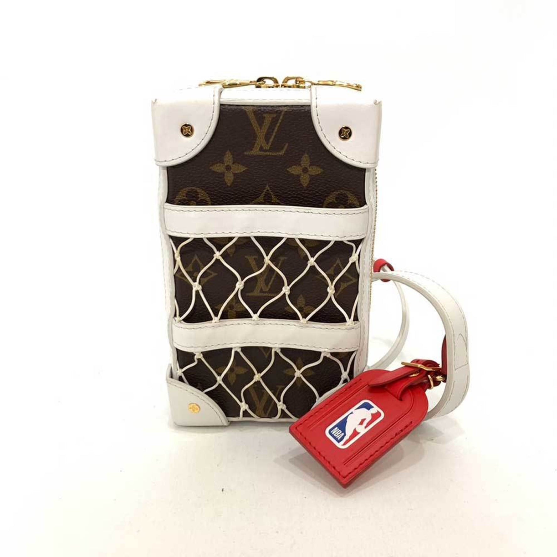 Louis Vuitton Bag Soft Trunk Phone Box Brown x White Shoulder Case NBA Collaboration Men's Monogram LOUISVUITTON