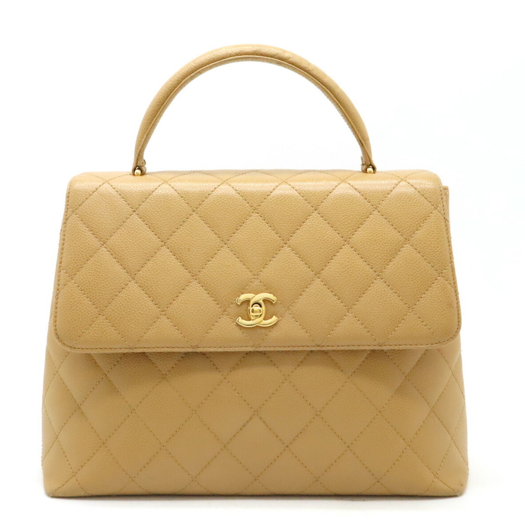 CHANEL Matelasse Coco Mark Handbag Caviar Skin Leather