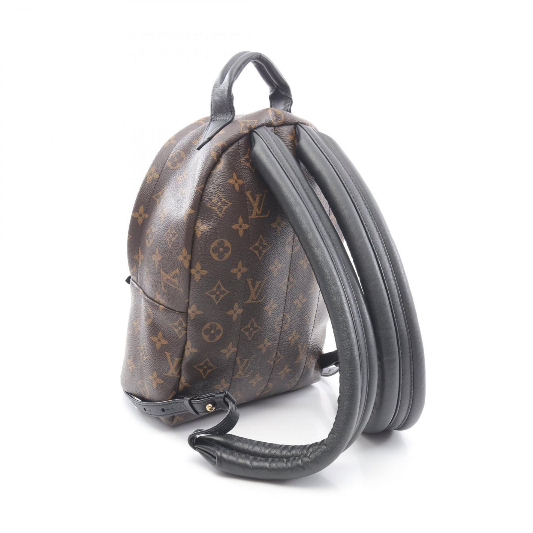 Louis Vuitton Palm Springs PM Backpack, Coated Canvas and Leather, Monogram, Brown Black