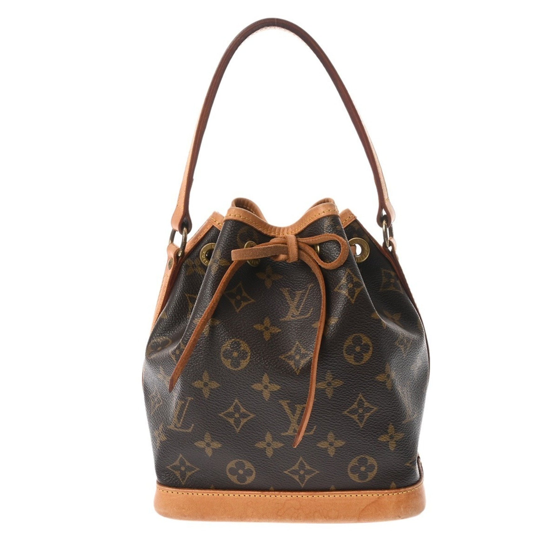LOUIS VUITTON Monogram Mini Noe Brown Canvas Handbag