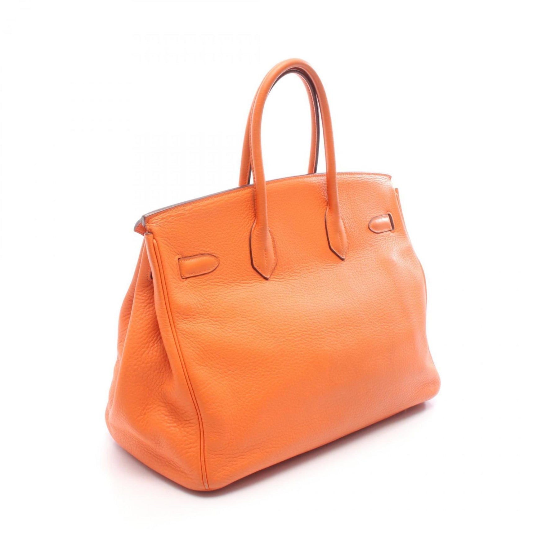 Hermes Hermès Birkin 35 handbag in Taurillon Clemence leather, orange, for women