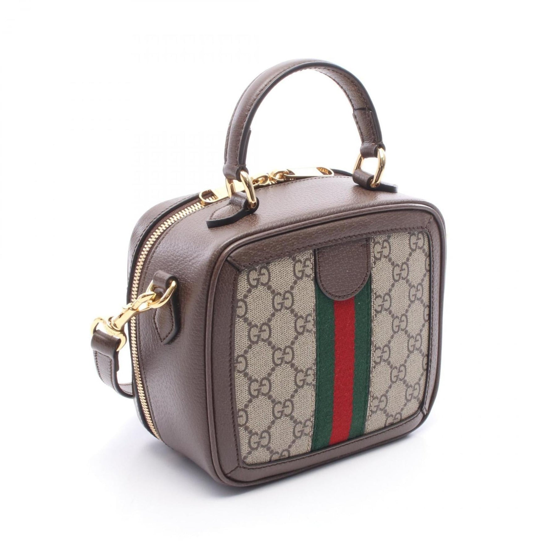 Gucci Ophidia Mini Top Handle Handbag, Coated Canvas and Leather, Beige, Brown, Multicolor