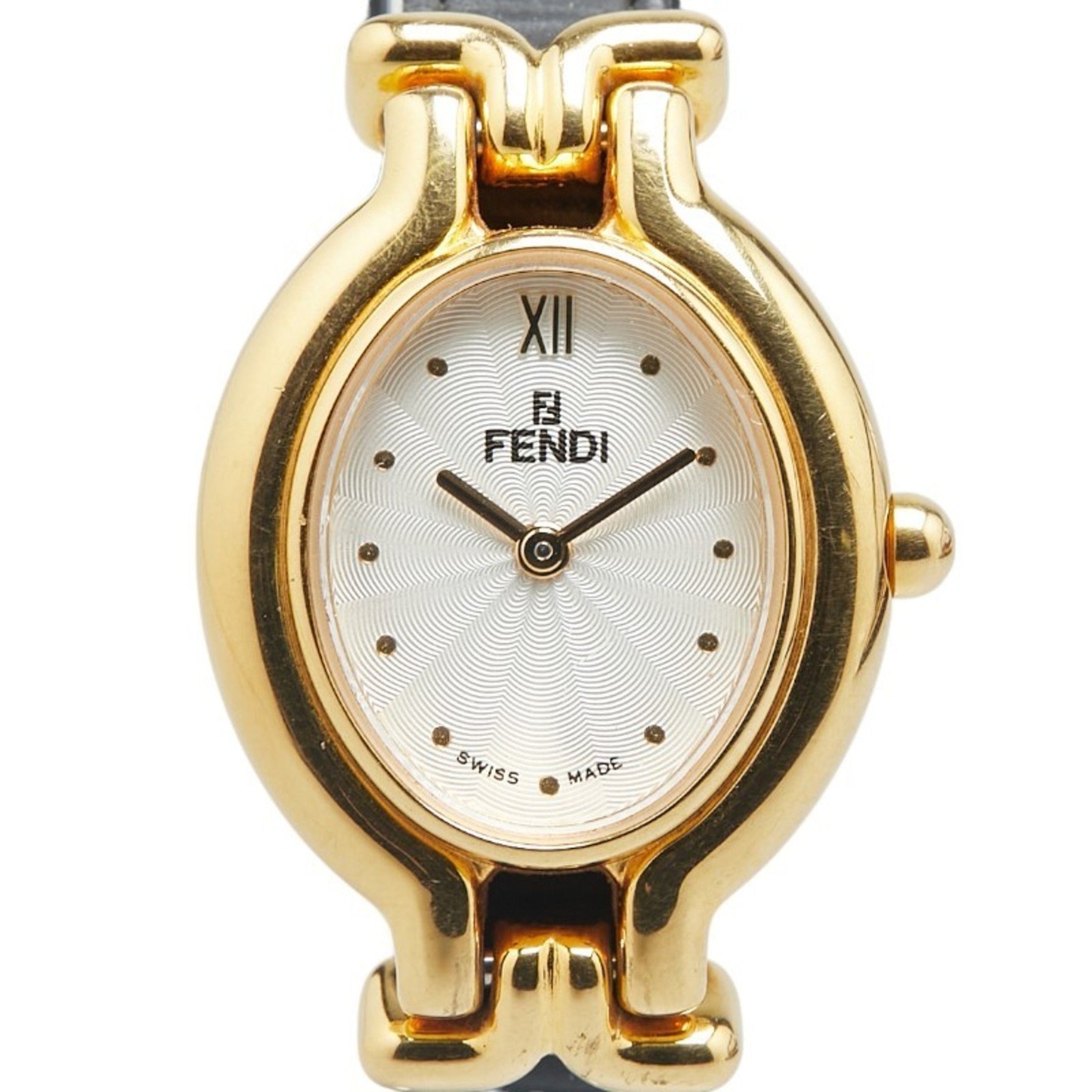 Fendi Chameleon Watch with 9 Changeable Straps, Quartz, White Dial, Stainless Steel, Leather