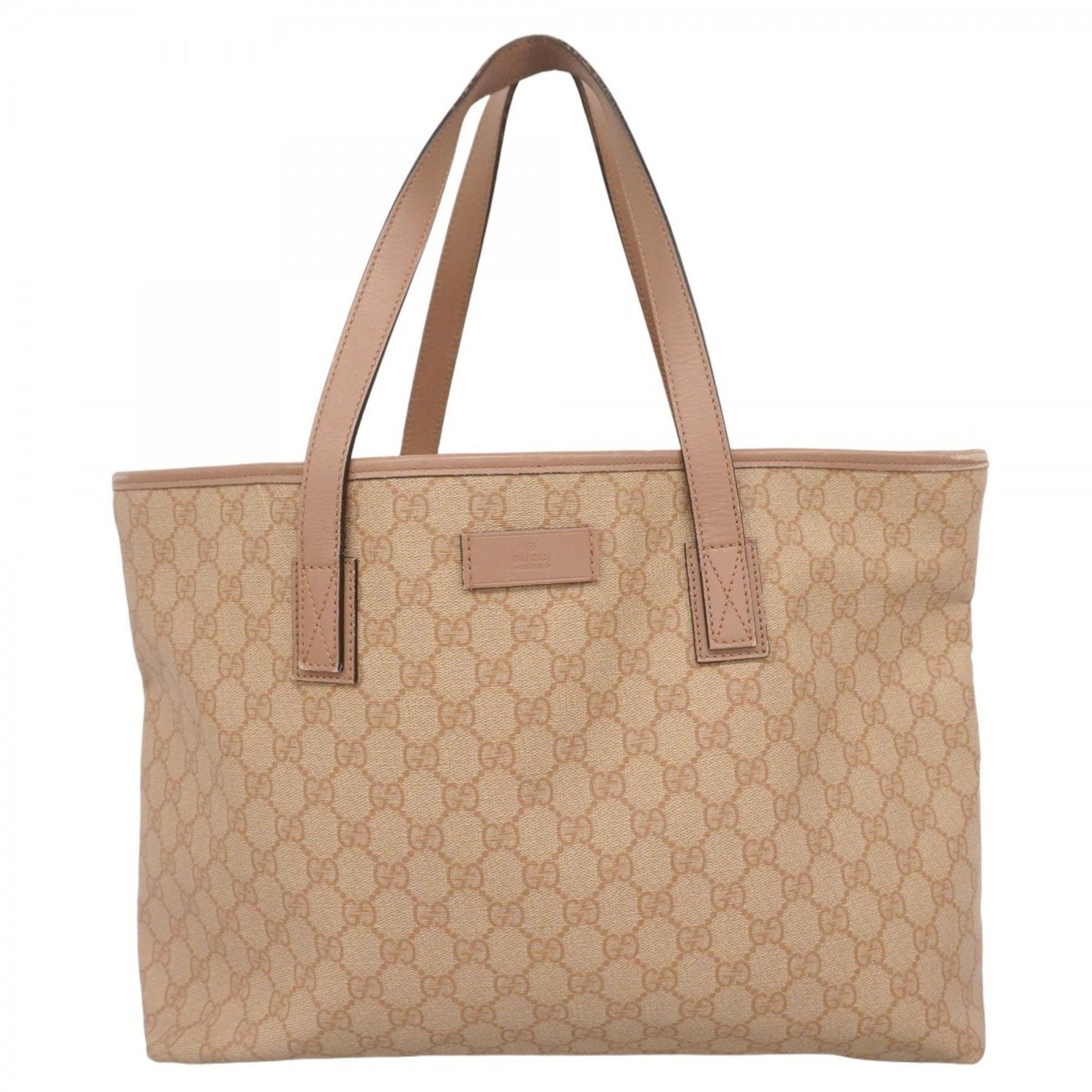 Gucci GG Supreme Tote Bag Pink Beige Champagne