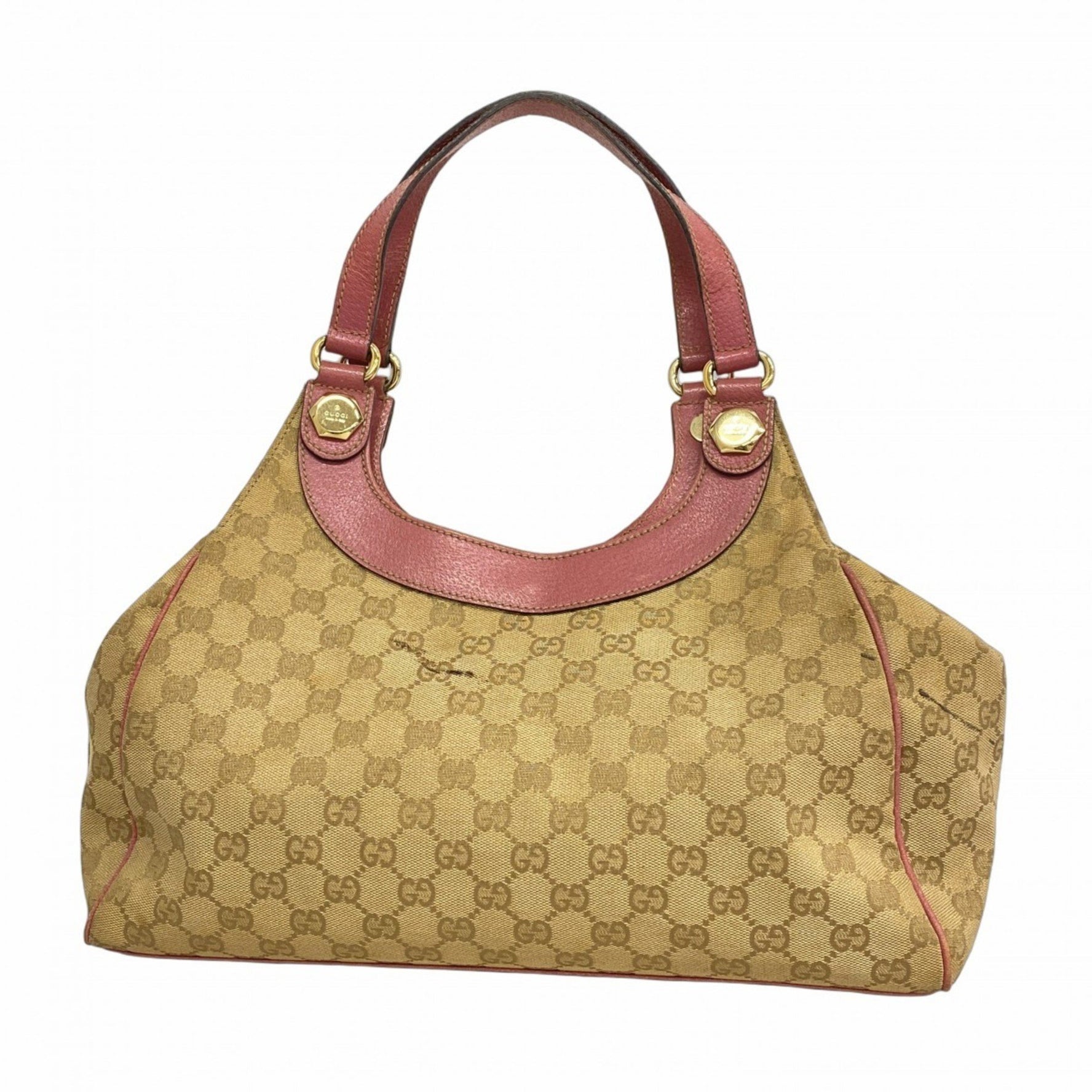 Gucci GG Canvas Handbag Beige Pink