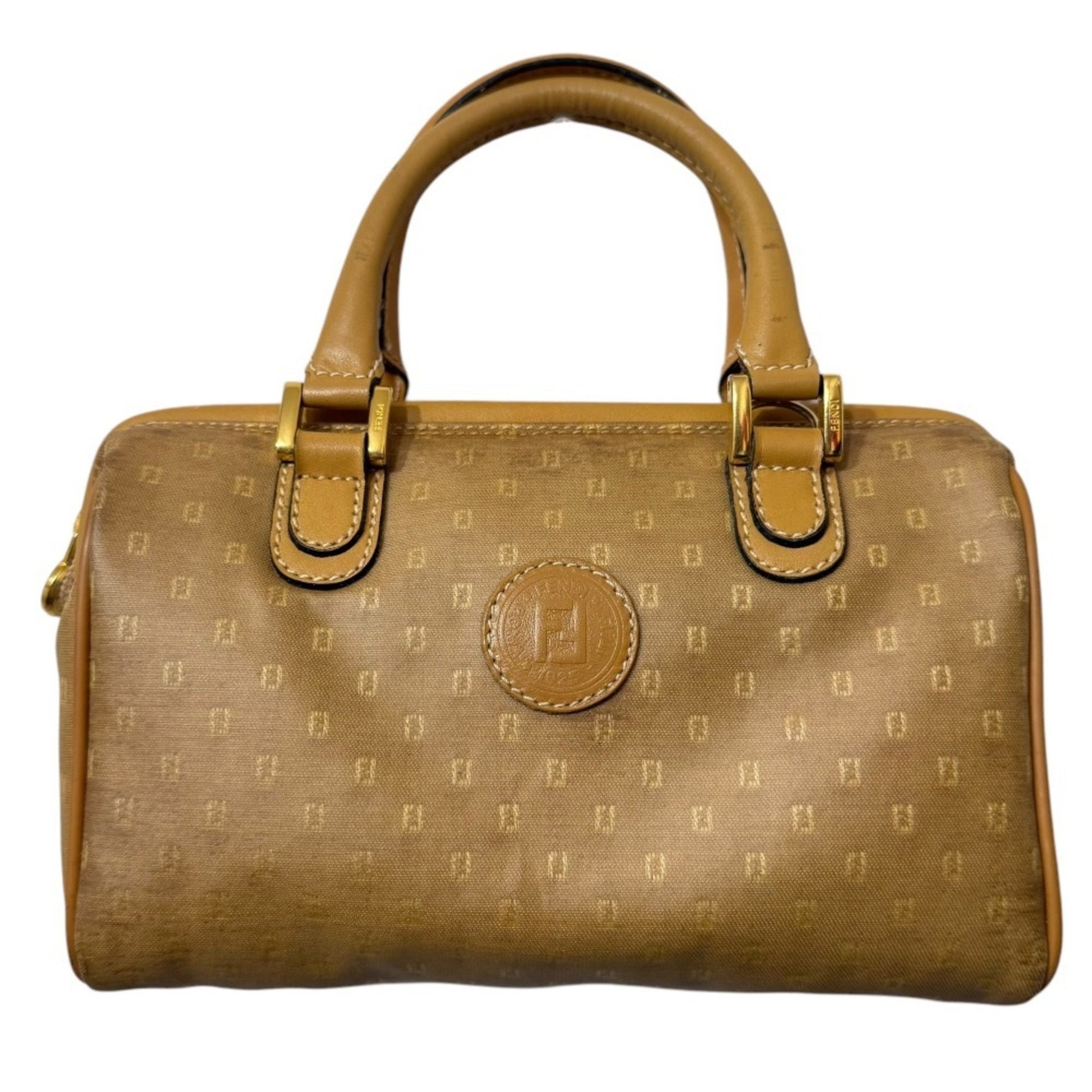 FENDI Vintage Zucca Pattern Mini Boston Bag Handbag