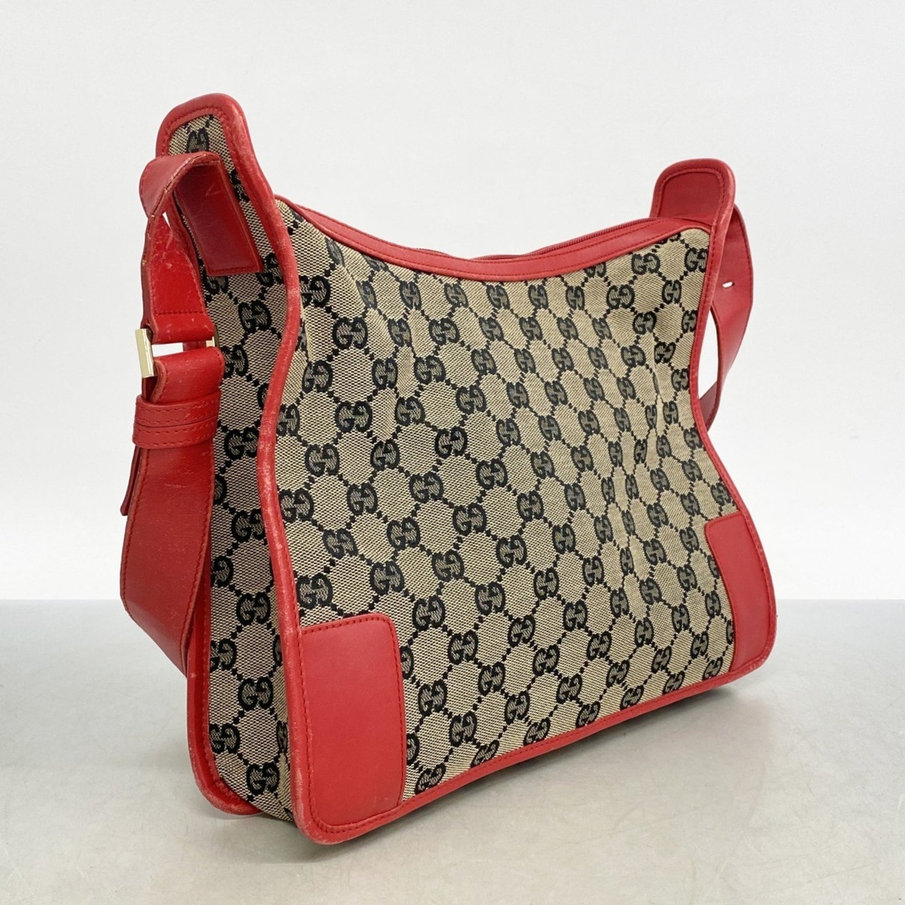 Gucci Shoulder Bag GG Canvas 001 4205 Brown Red
