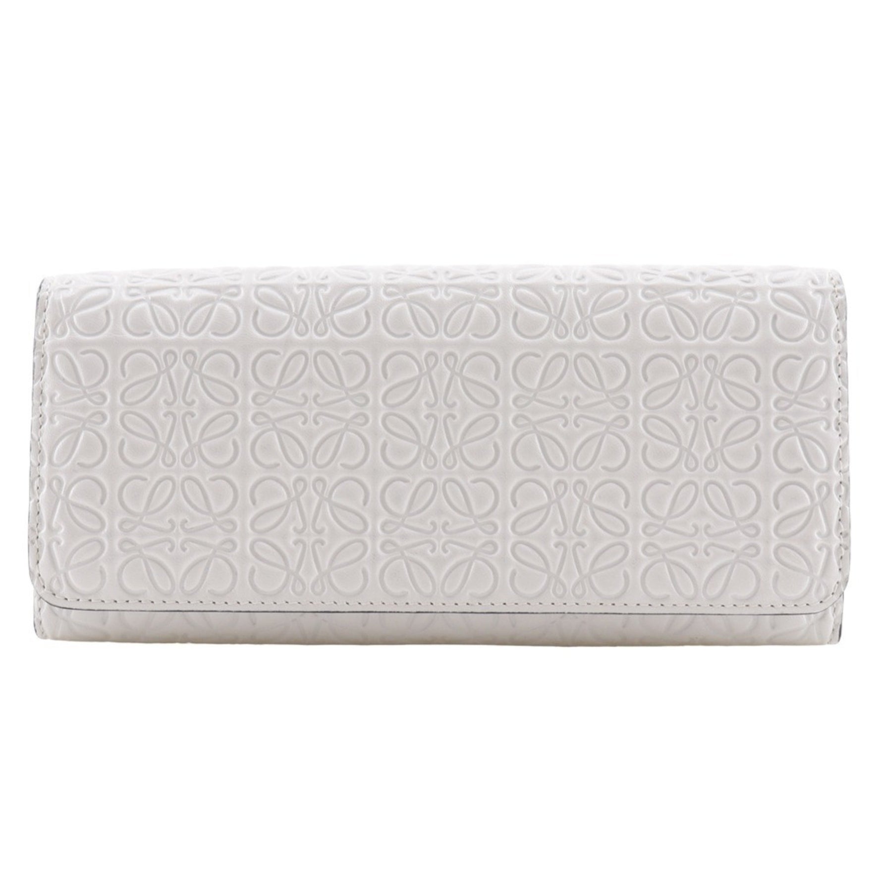 LOEWE Repeat Anagram Long Wallet Leather Snap Button Unisex