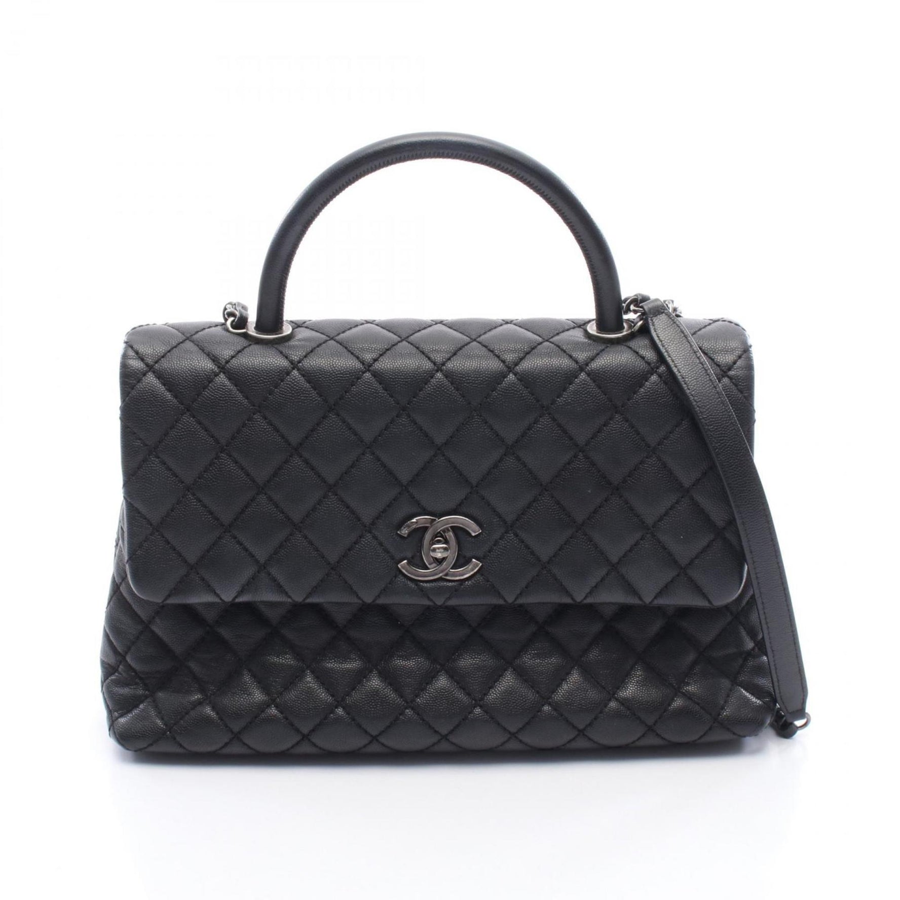 CHANEL Matelasse Coco Handle Handbag, Calfskin Leather