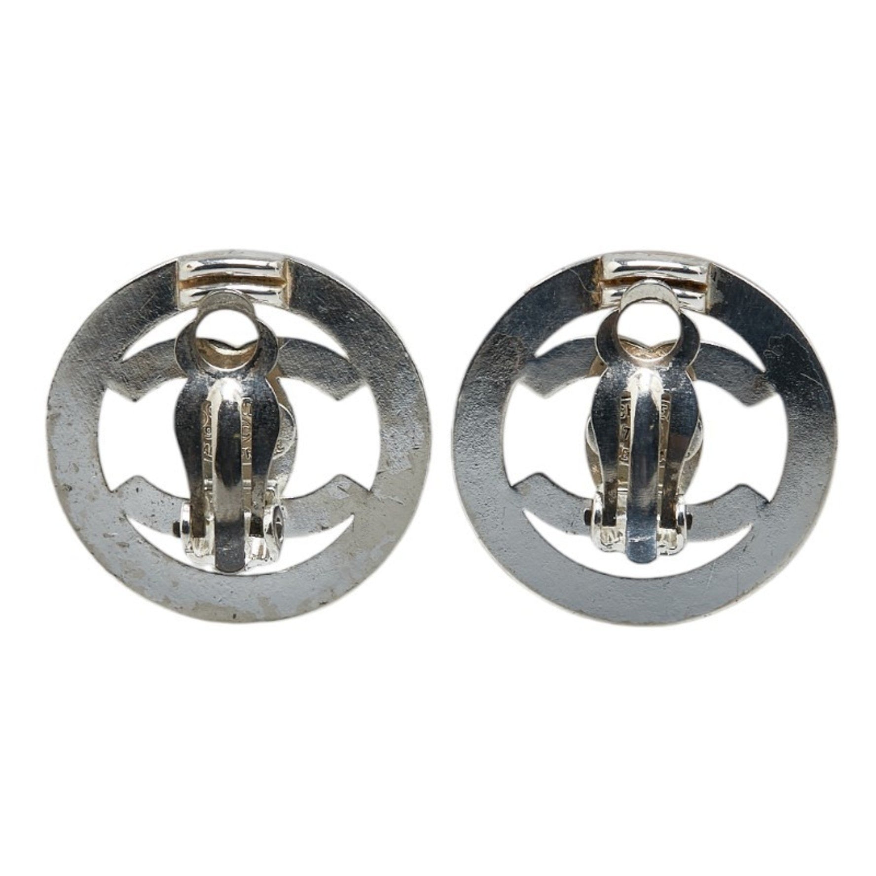 Chanel Coco Mark Turnlock Earrings Metal