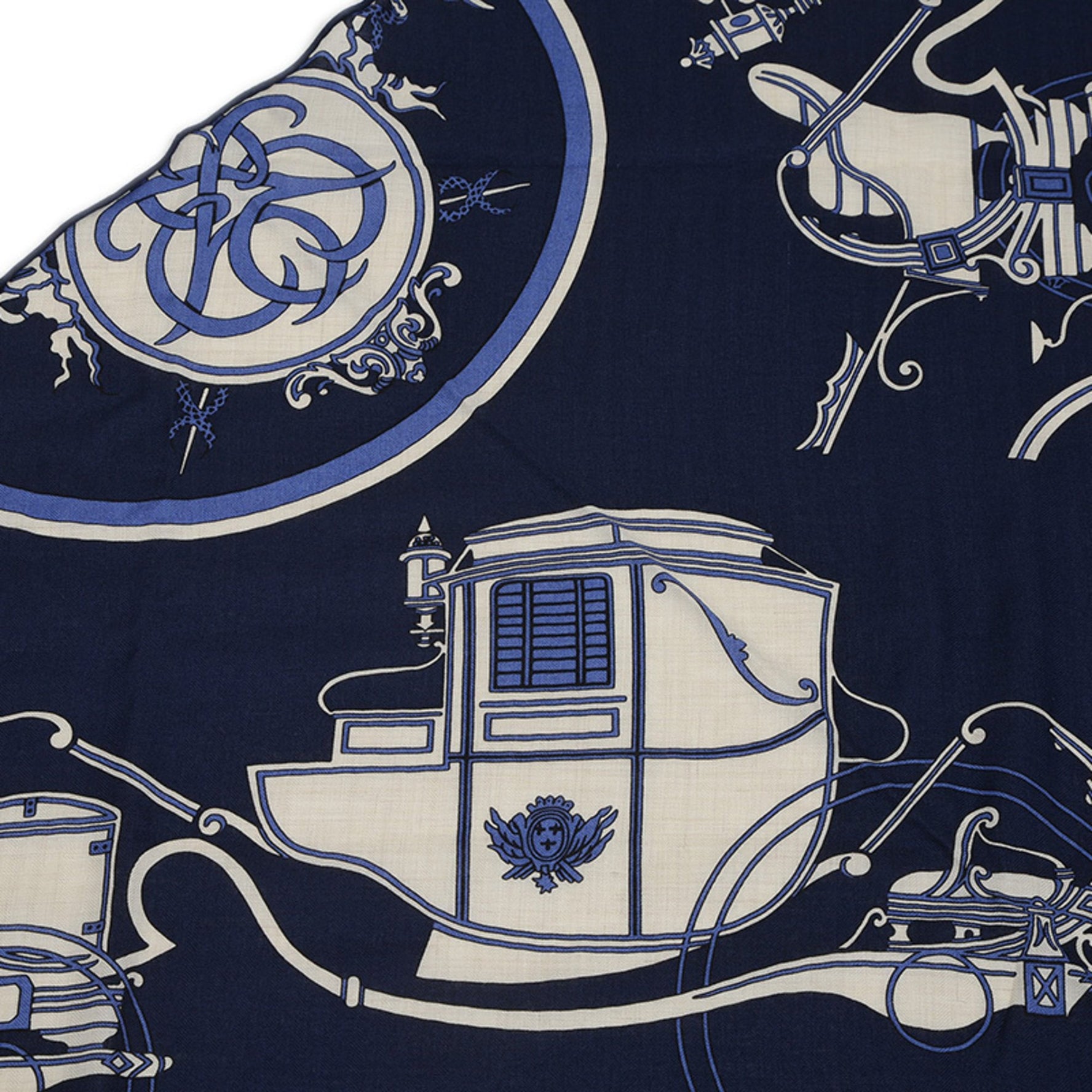 Hermes Hermès Triangle Geant Ex Libris Scarf/Muffler, Cashmere Bag, Natural Cuir, BP