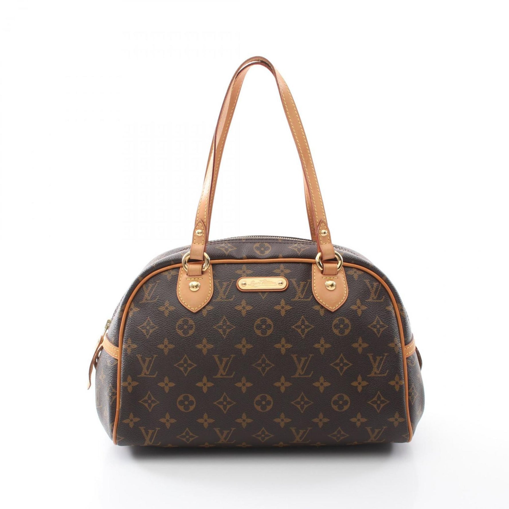 Louis Vuitton Montorgueil PM Monogram Shoulder Bag Coated Canvas Leather Brown