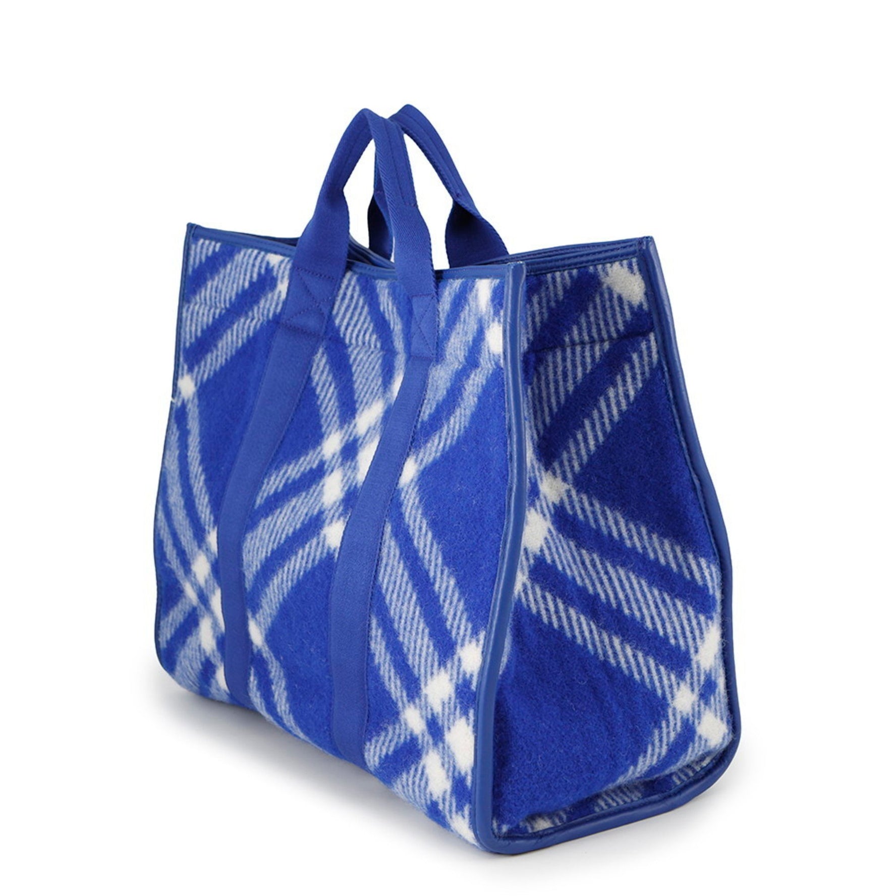 Burberry Check Shopper Tote in Wool and Leather -