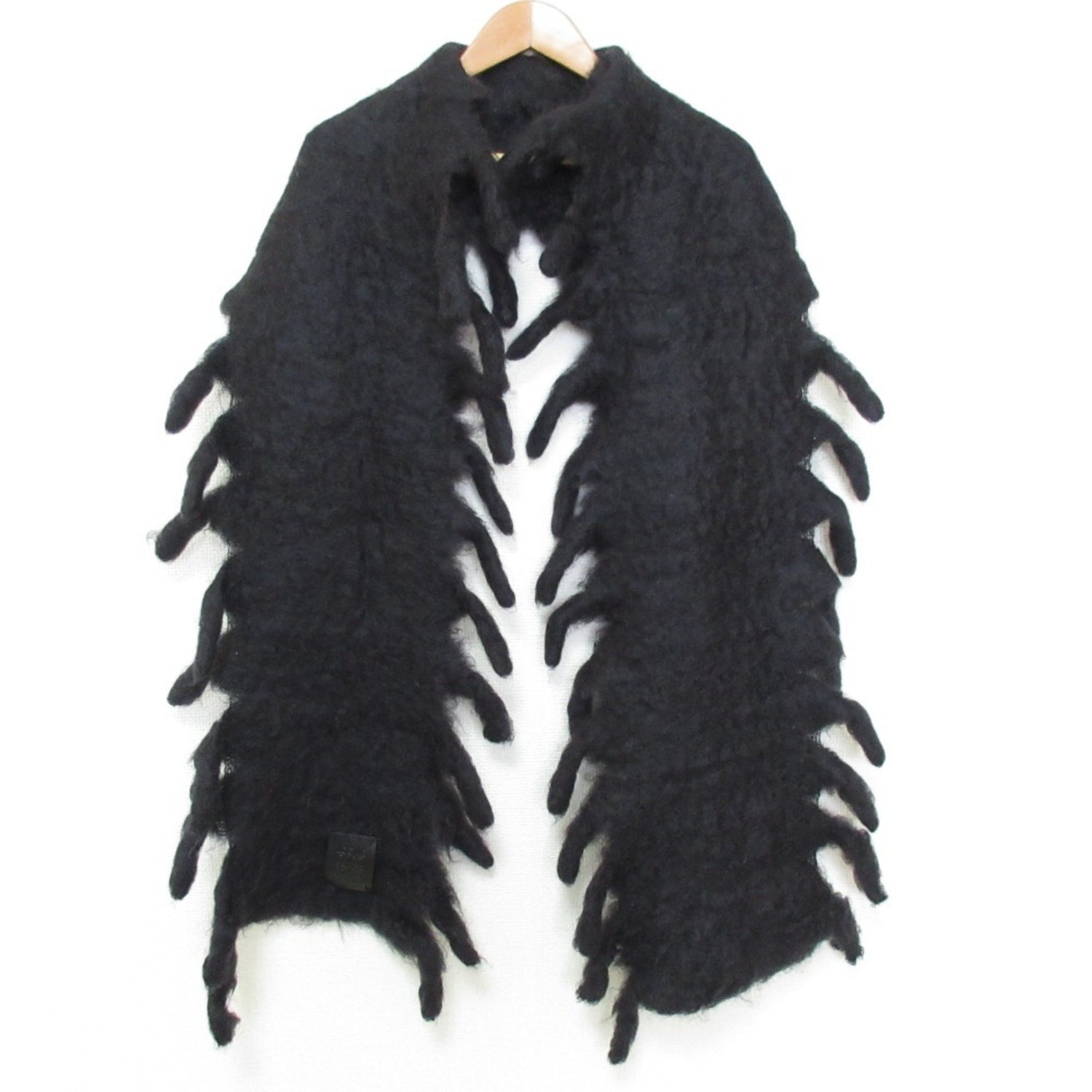 LOEWE Mohair Wool Fringe Long Scarf/Stole Men's