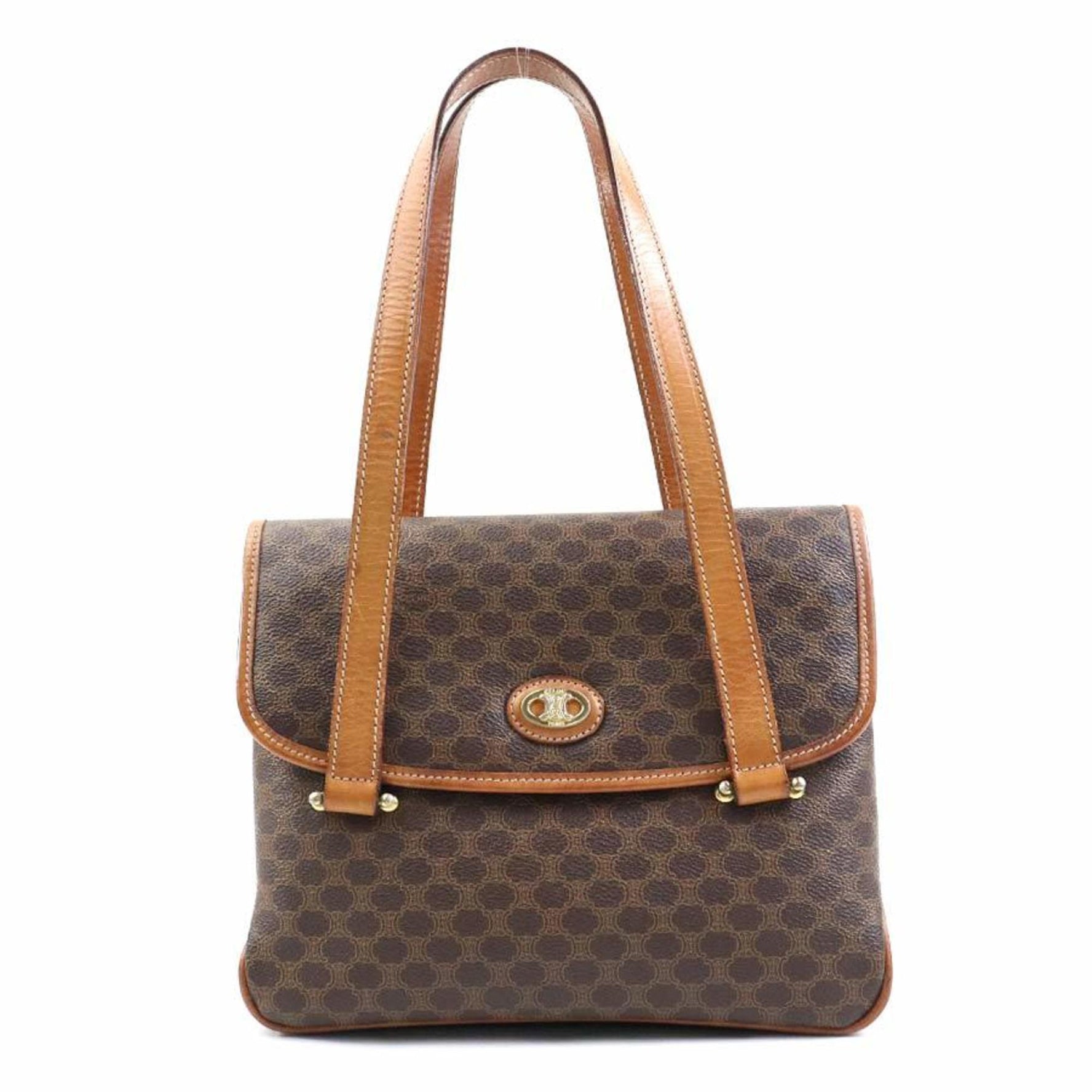 CELINE handbag macadam leather gold ladies