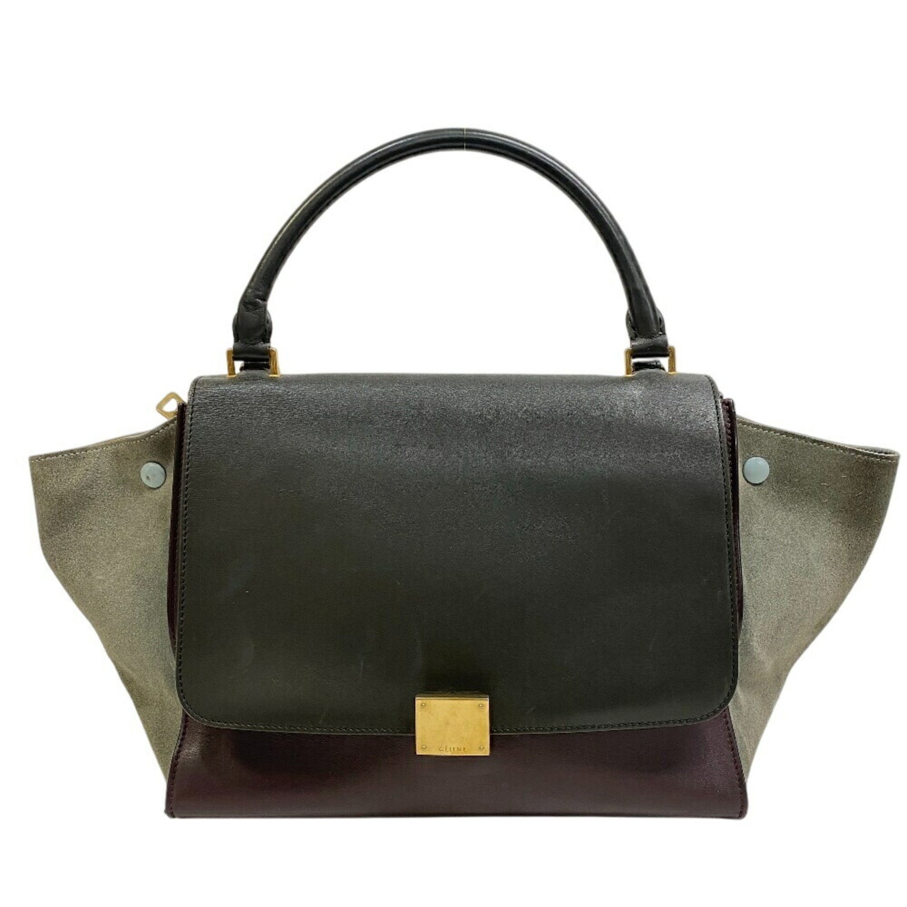 CELINE Trapeze Medium Handbag Khaki Green