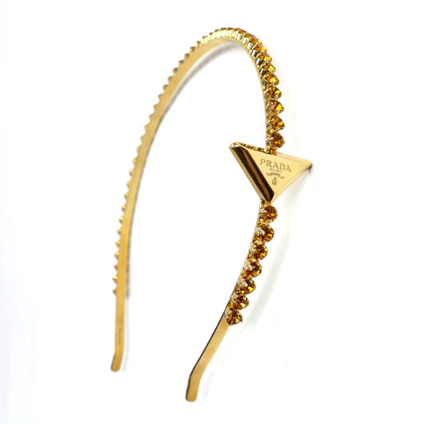PRADA Prada Brass Artificial Crystal Triangle Headband 1IH048 2CK4 F03CR Women's Hairband