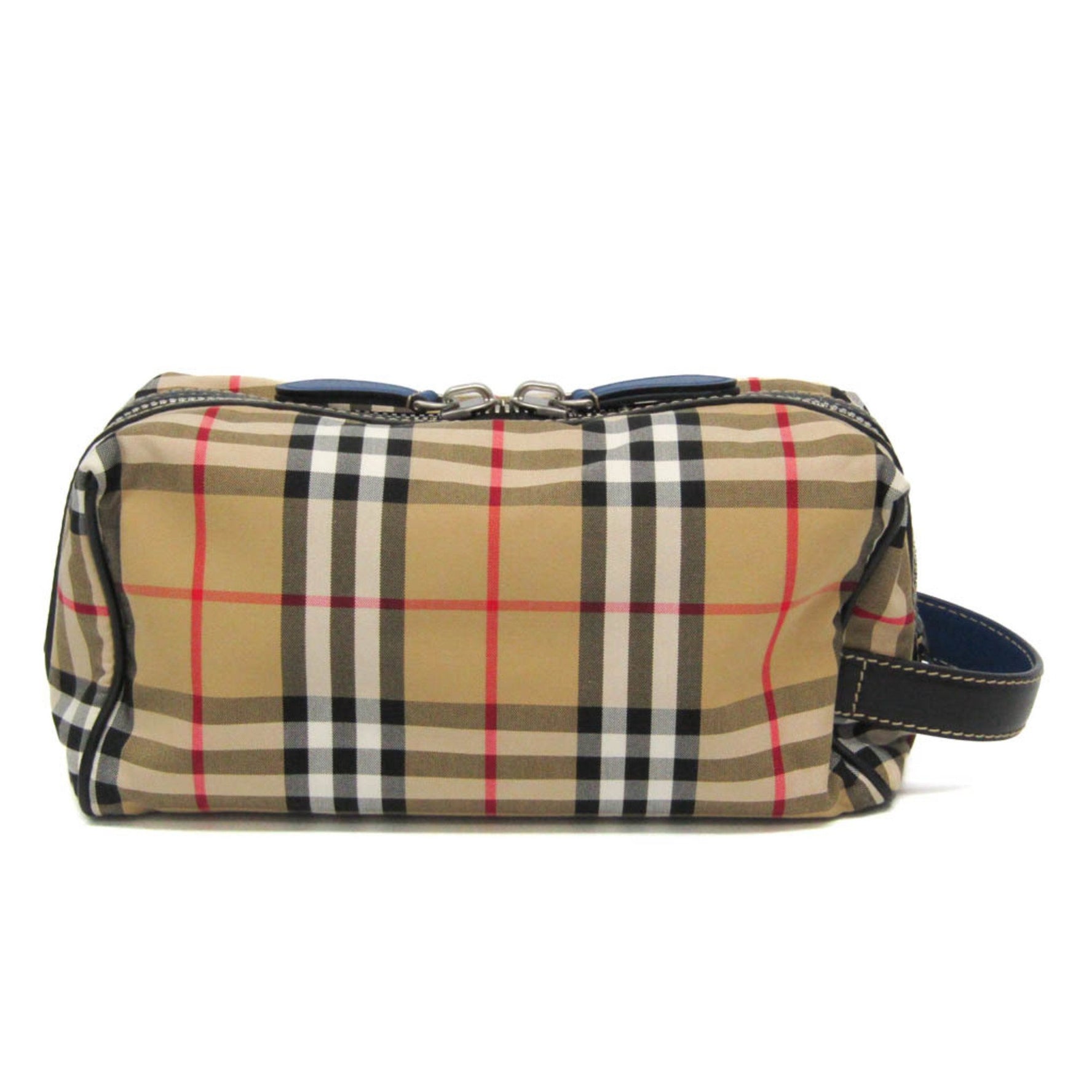 Burberry Vintage Check Wash Bag Women,Men Leather,Nylon Canvas Clutch Bag,Pouch