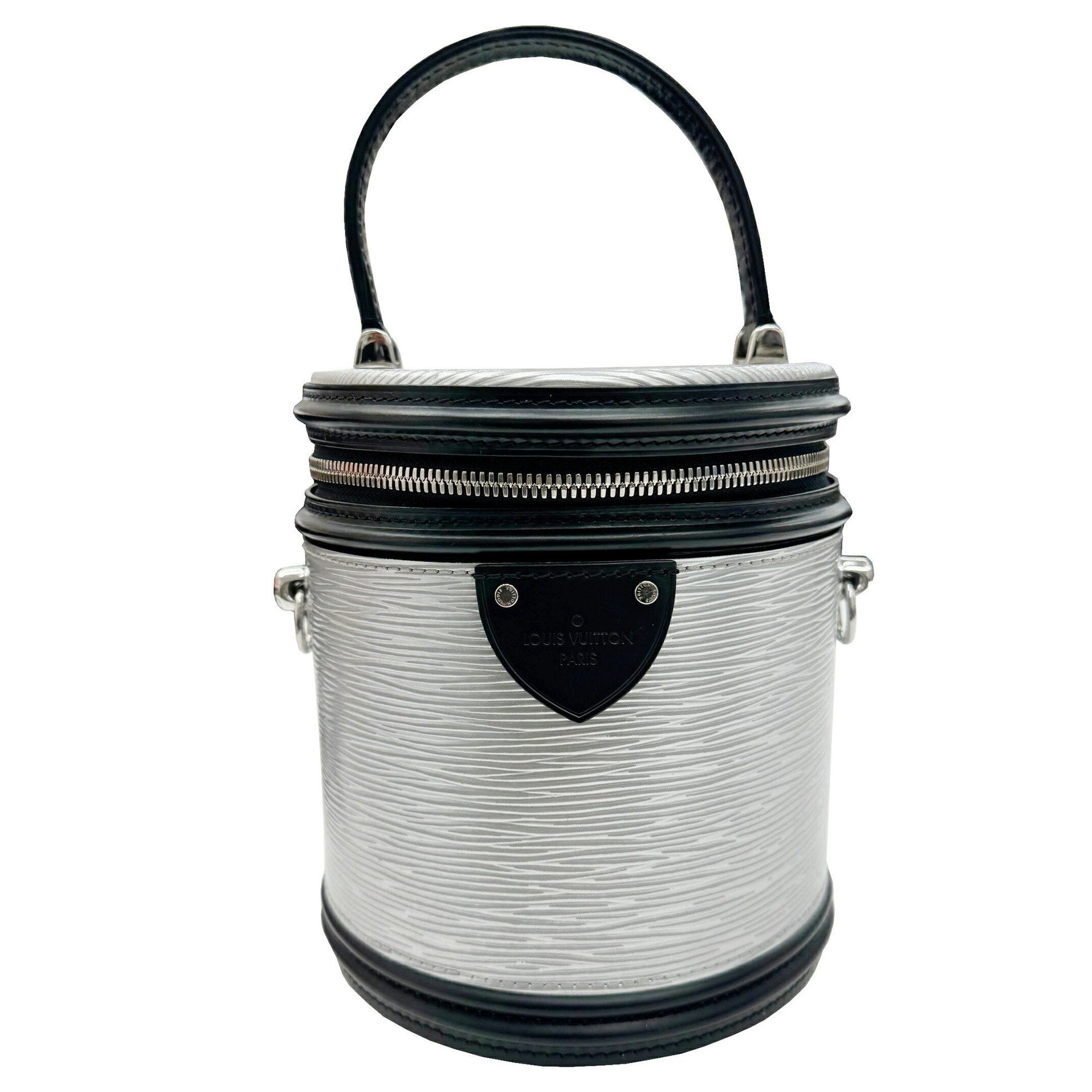 Louis Vuitton Cannes Louis Epi Handbag Shoulder Bag Silver Black Ladies