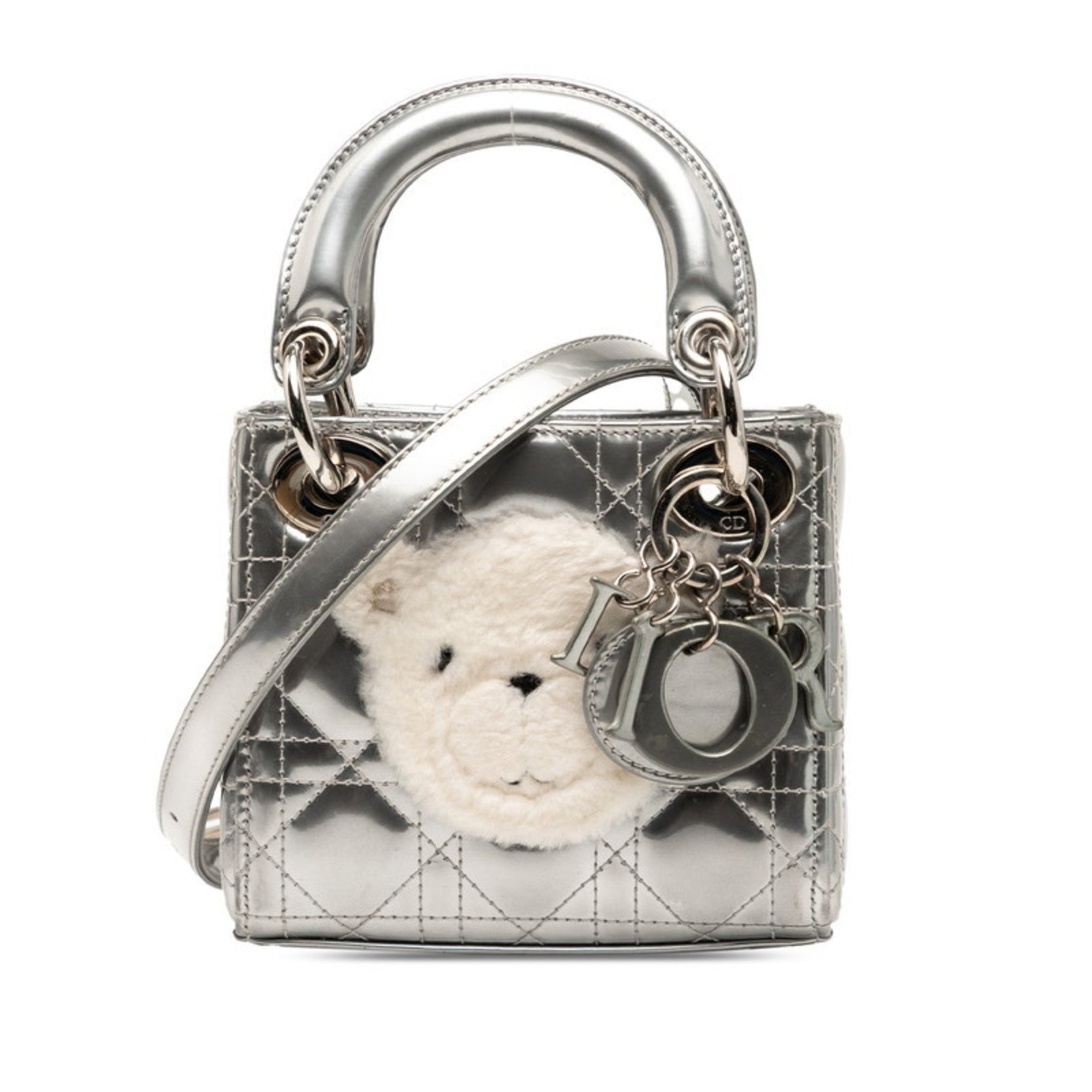 Christian Dior Dior Cannage, Baby Dior, Lady Nano handbag/shoulder bag, patent leather and fur