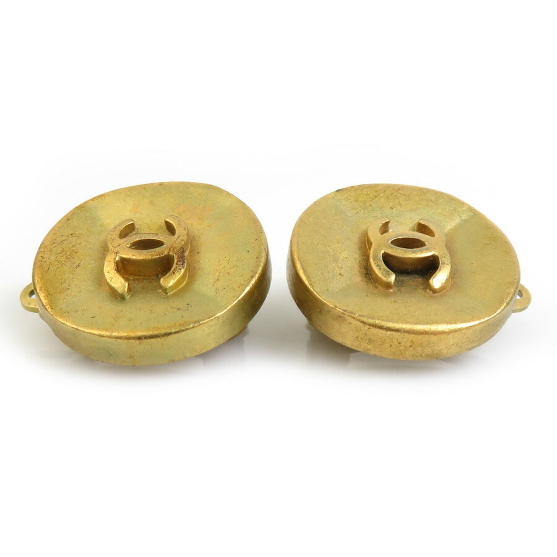 CHANEL Coco Mark Metal Earrings