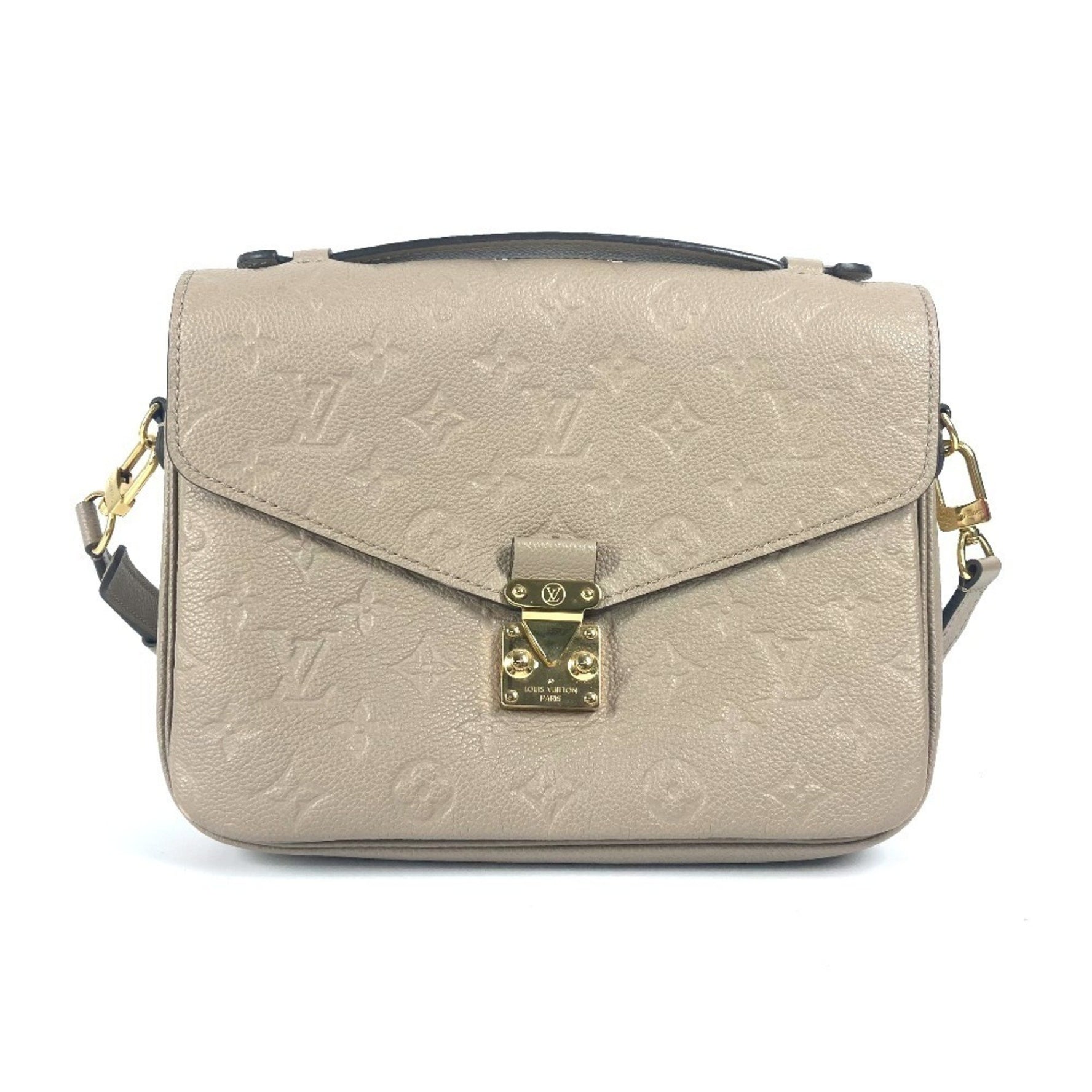 Louis Vuitton Monogram Empreinte Pochette Metis Bag Shoulder Crossbody Handbag Leather Tourterelle Beige