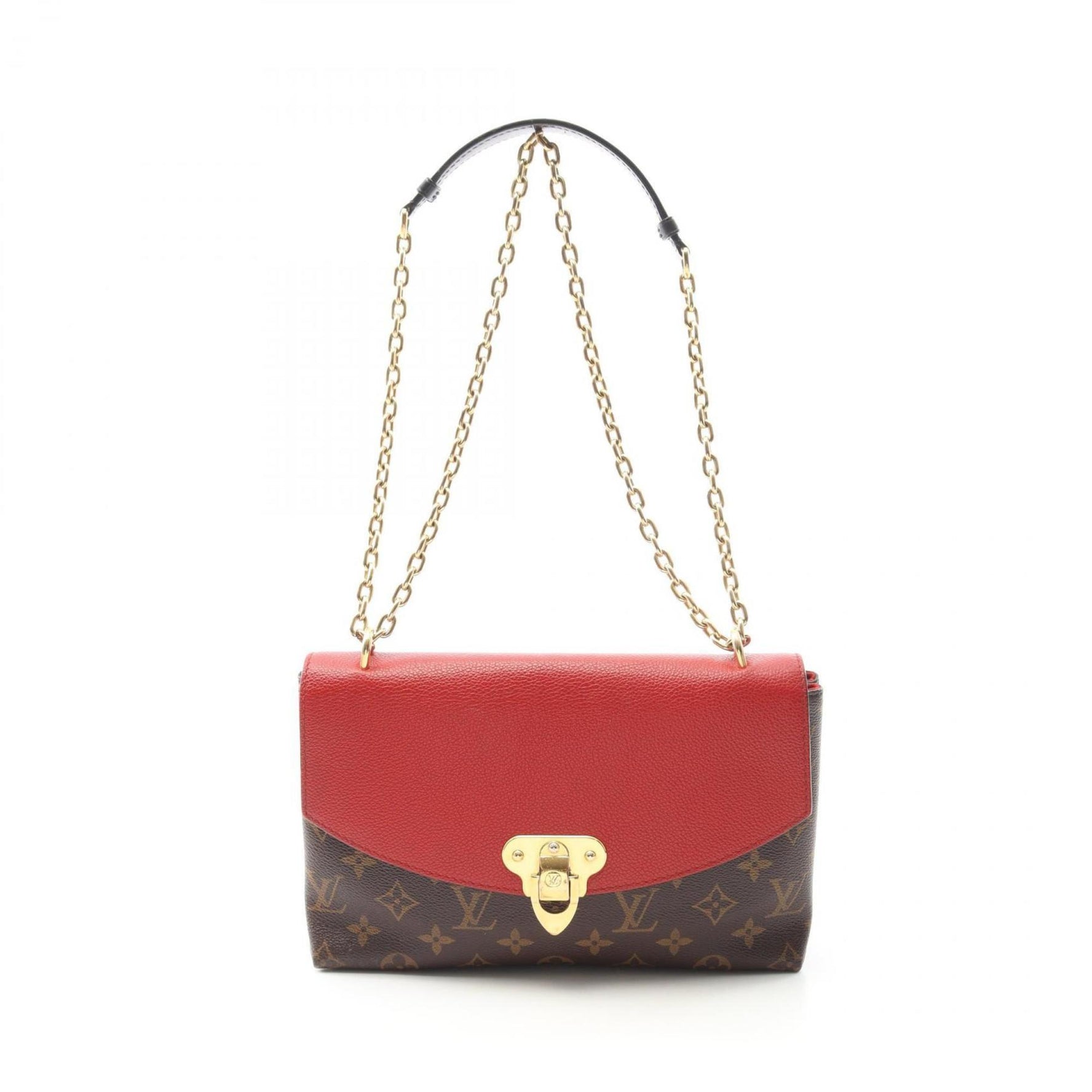 Louis Vuitton Saint-Placide Shoulder Bag, Coated Canvas and Leather, Monogram, Brown Red