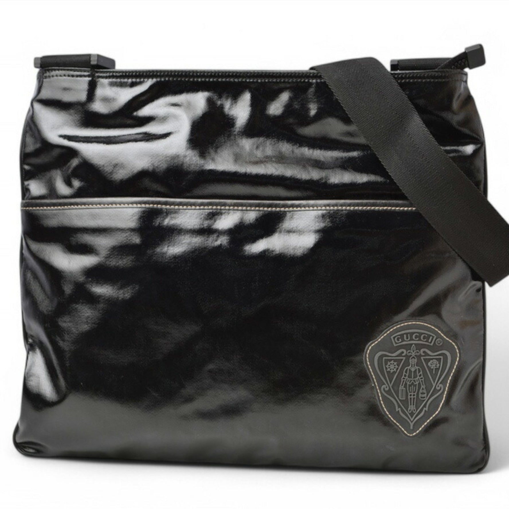 GUCCI Shoulder Bag Crest Emblem PVC