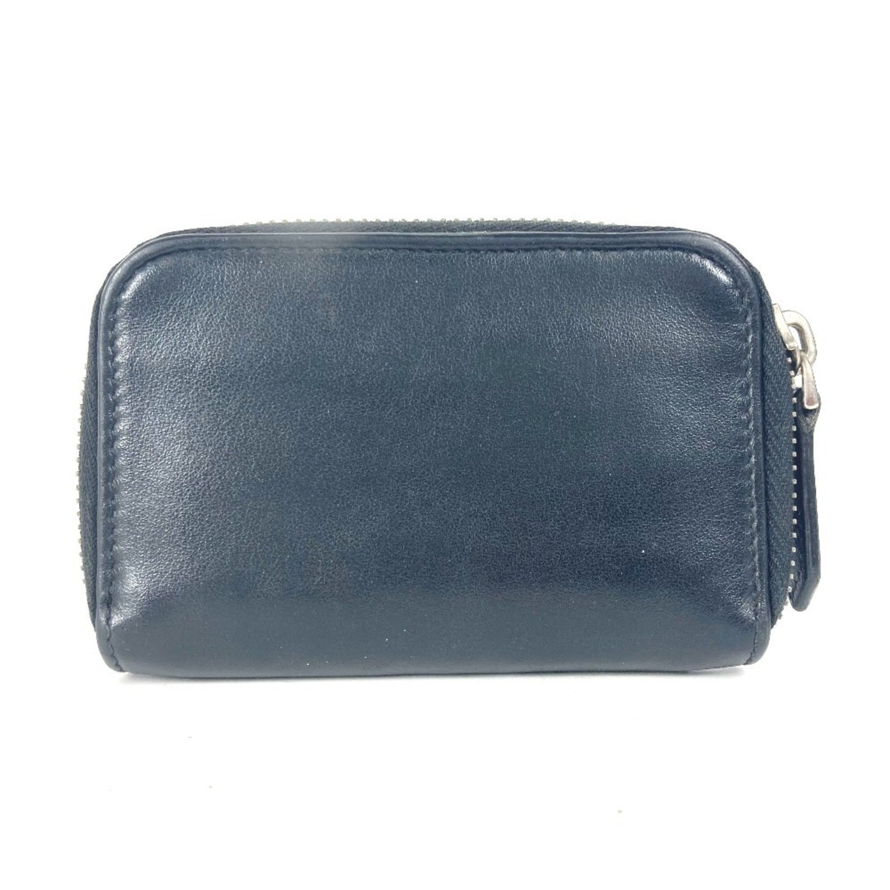 FENDI Round Wallet Coin Purse Bicolor Wallet/Coin Case Leather Men's Black