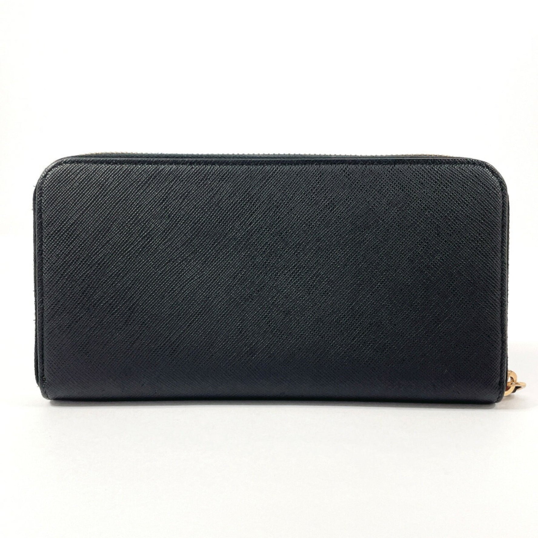 PRADA Long Wallet Saffiano Leather Engraved