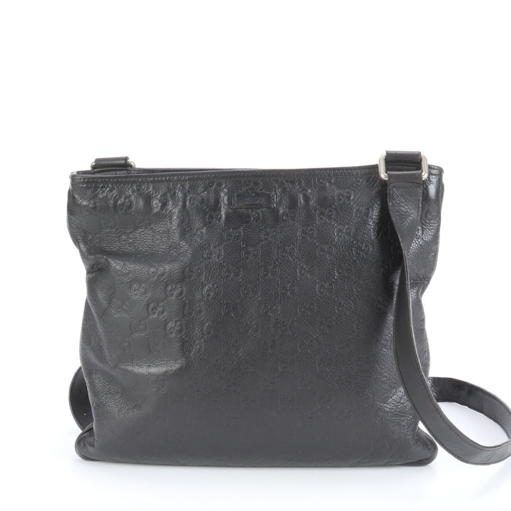 Gucci Guccissima Leather Shoulder Bag, Crossbody Messenger Black