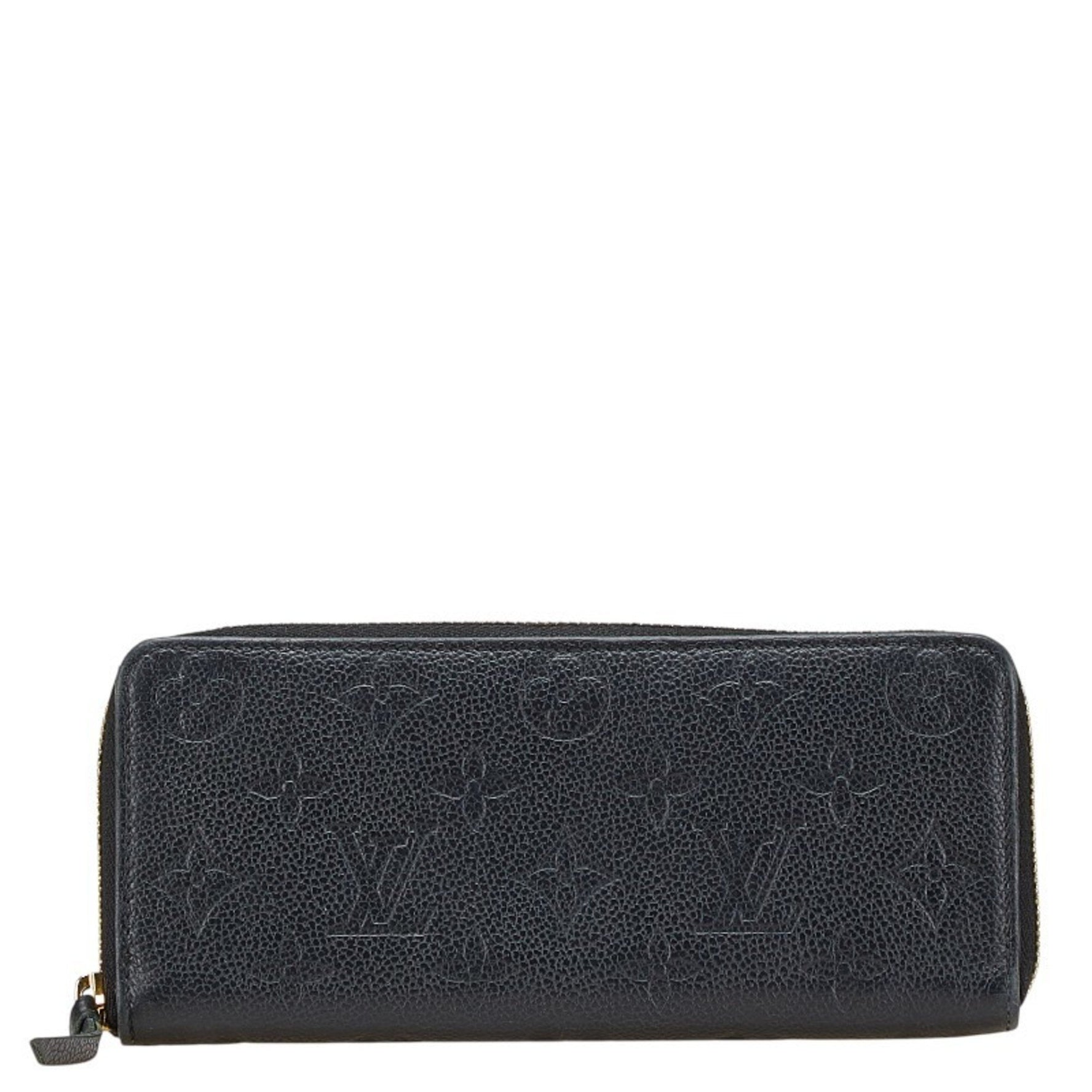Louis Vuitton Monogram Empreinte Portefeuille Clemence Long Wallet Noir Black Leather