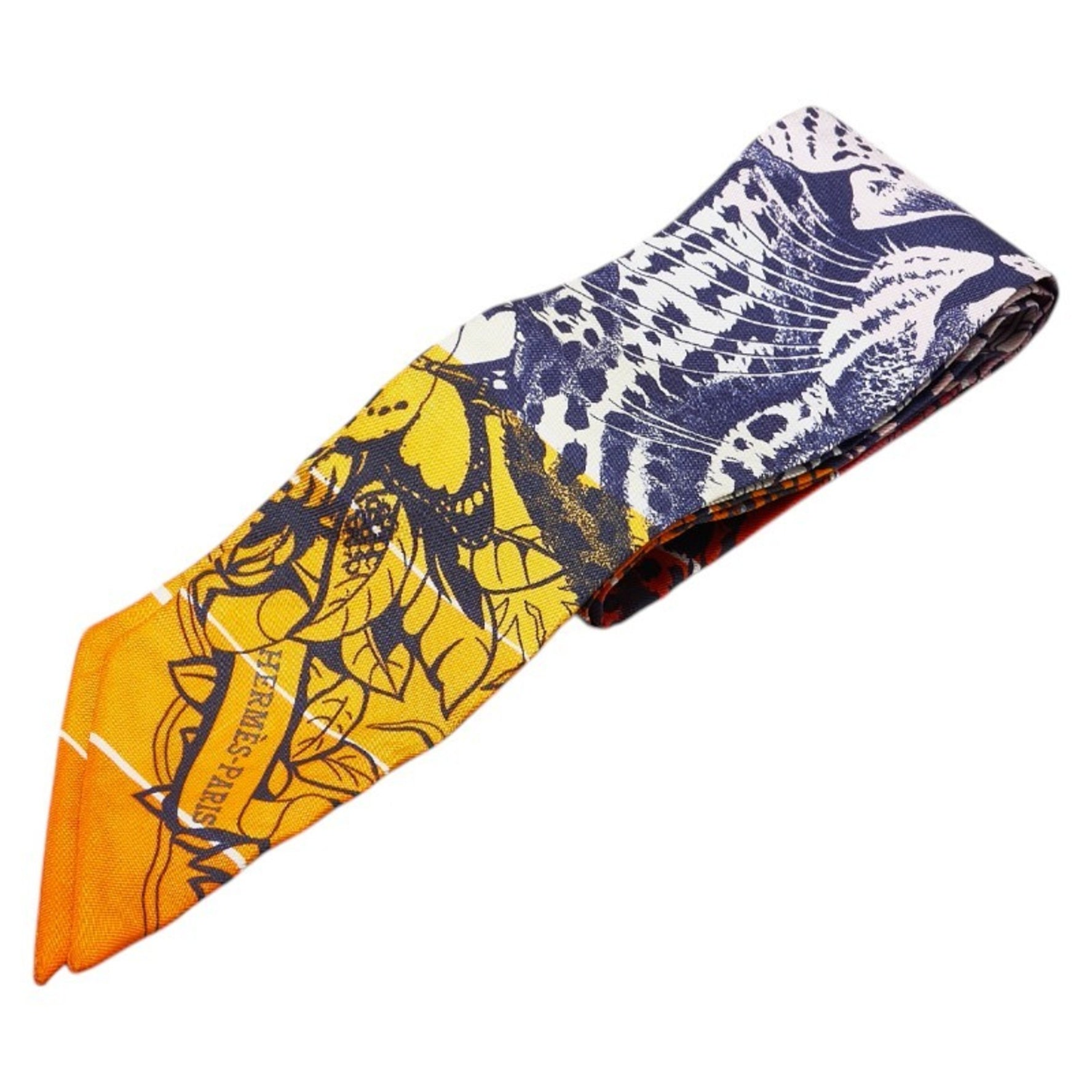 Hermes Twilly JUNGLE LOVE Jungle Love Scarf Muffler Orange Multicolor Silk