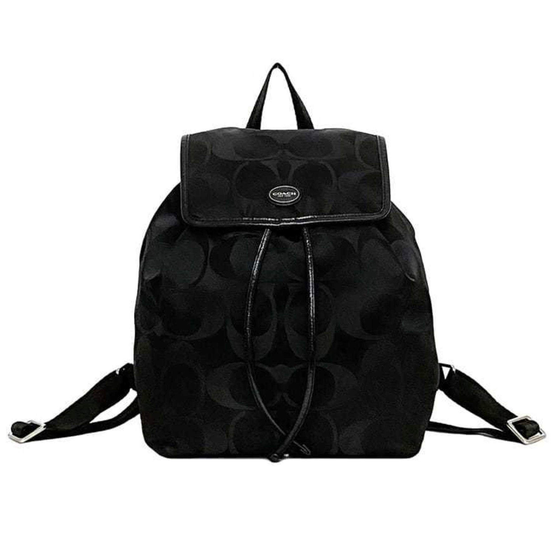 Coach Backpack Signature Canvas Leather Flap Mini Rucksack Compact