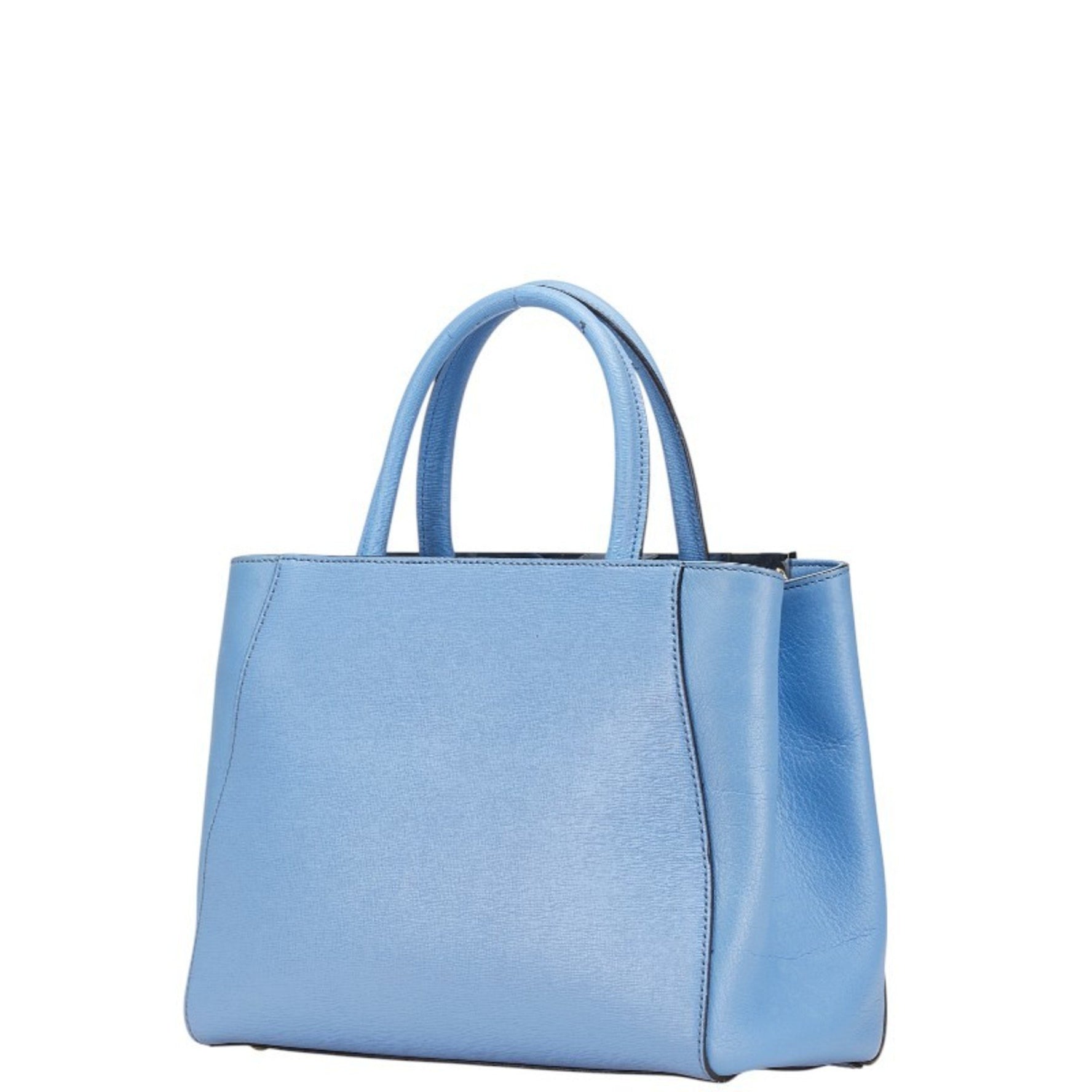 FENDI Petit Toujours Handbag/Shoulder Bag Light Blue Leather