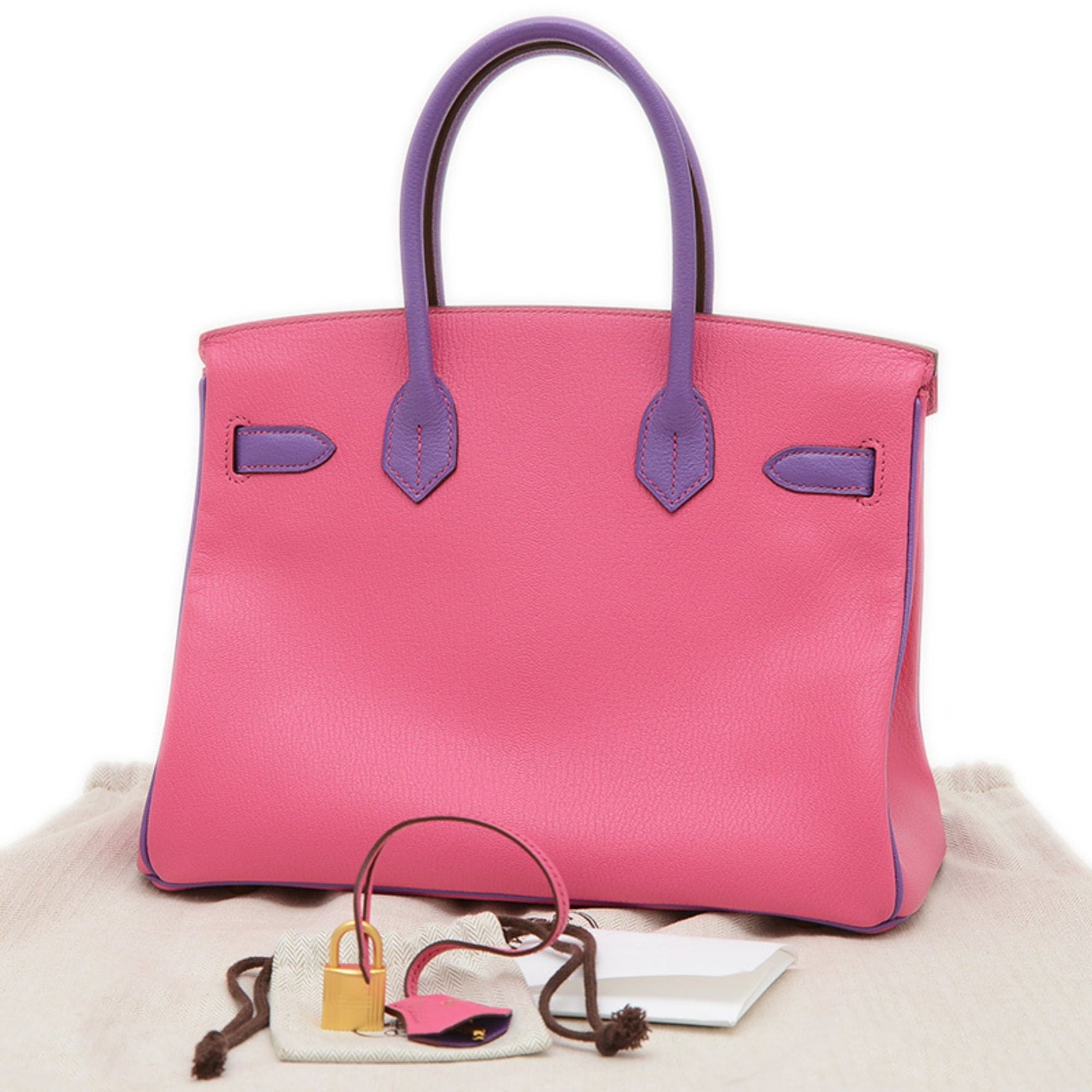 Hermes Hermès Birkin 30 Handbag Personal Chevre Rose Tyrien Palm with Matte Gold Hardware