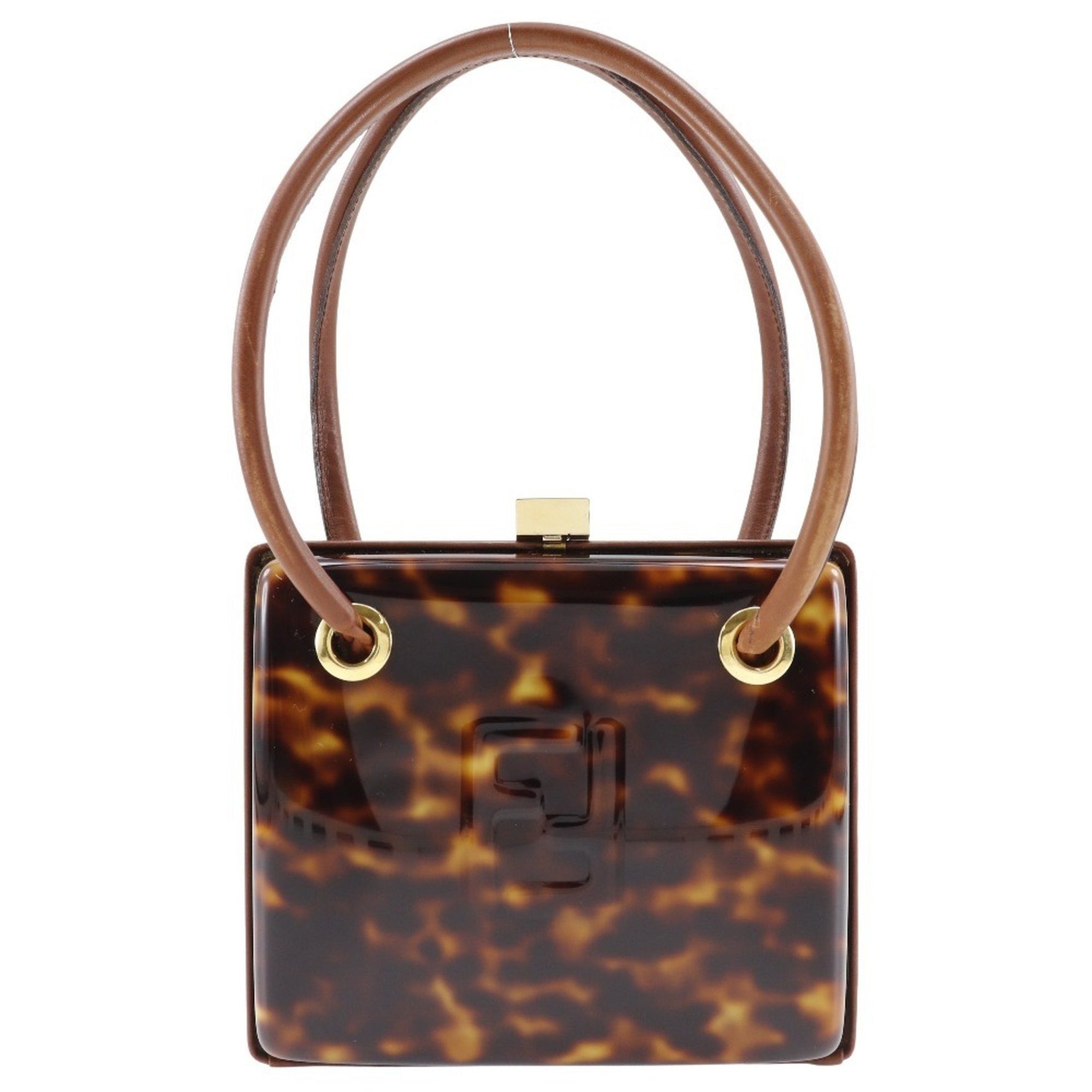 FENDI FF handbag - Plastic x leather, snap lock