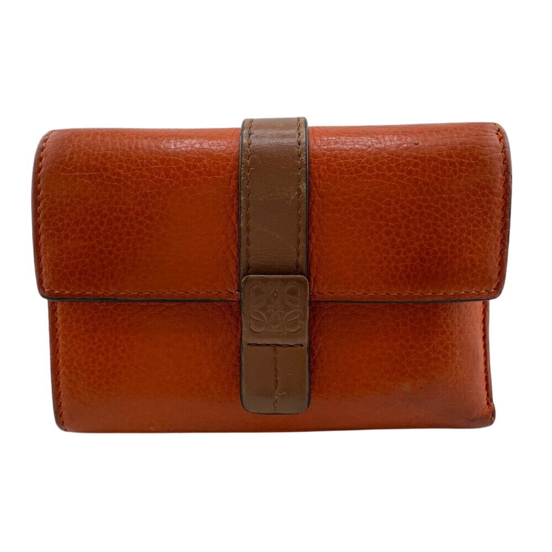 LOEWE Small Vertical Wallet Anagram Trifold Orange